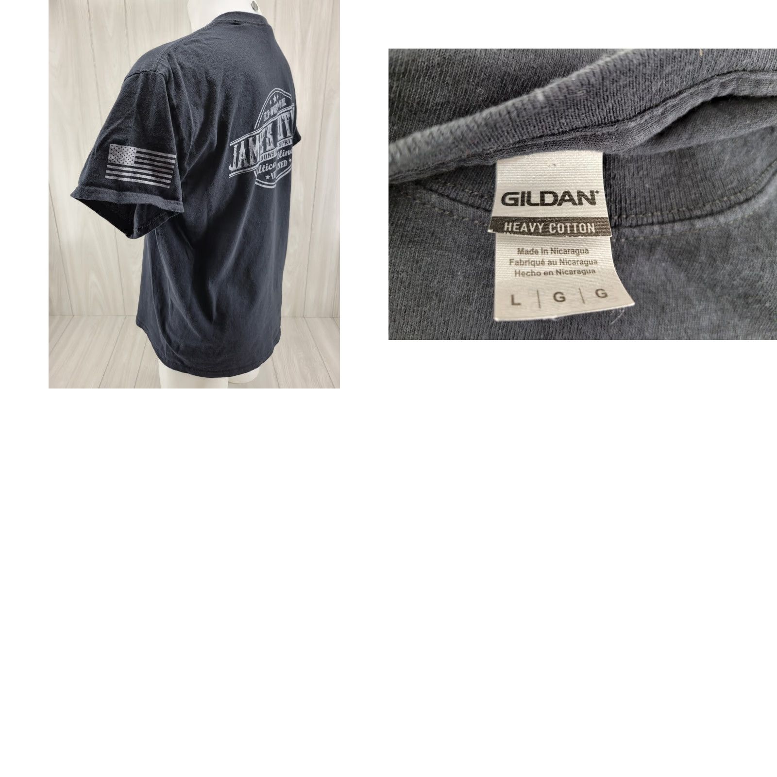 Gildan VINTAGE Jamie's Outpost Utica Illinois Black Shirt Men's Large Size US L / EU 52-54 / 3 - 8 Thumbnail