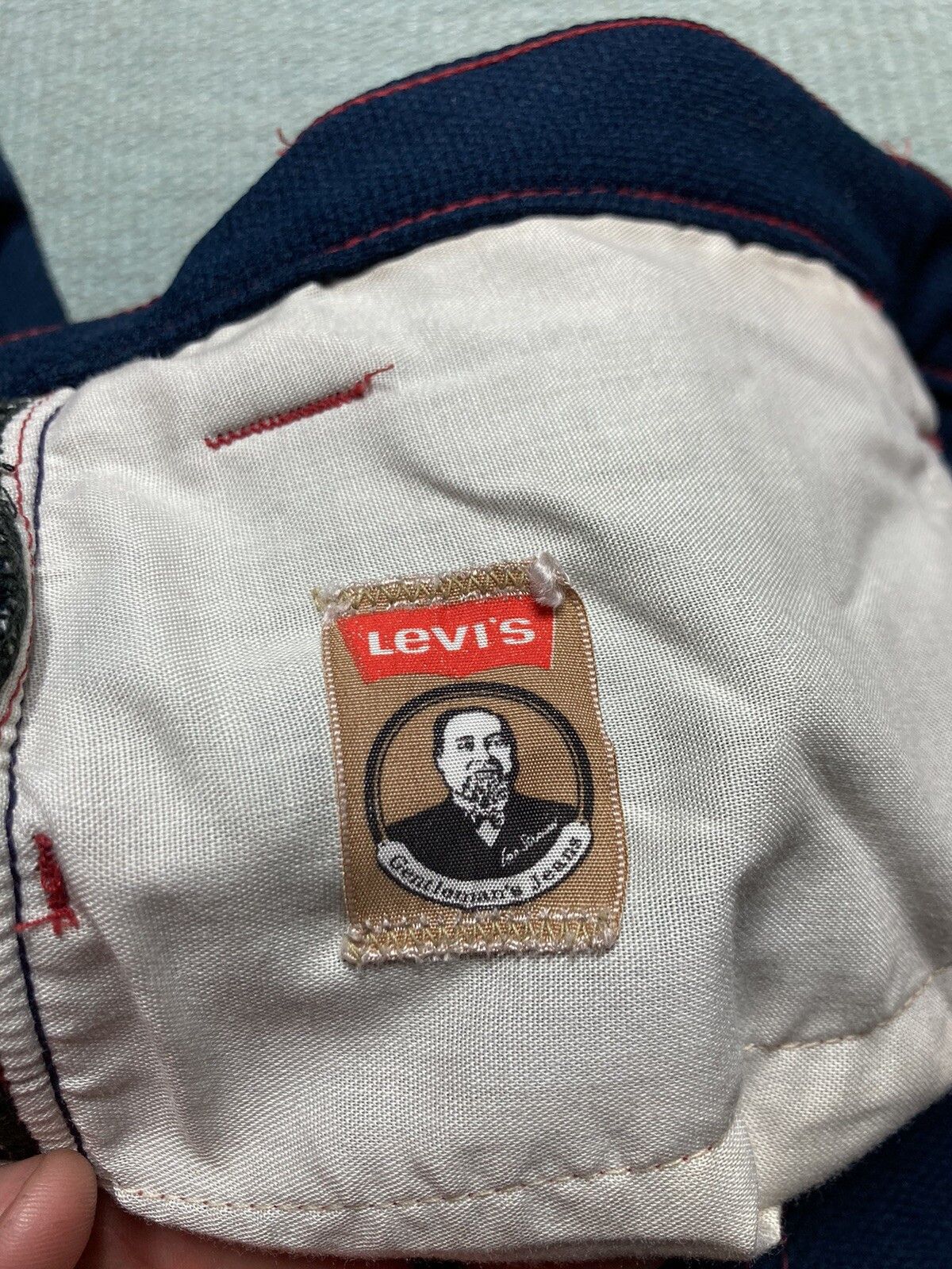 Vintage 1960s Levis big E gentleman jeans knit polyester pants 40x30 Size US 40 / EU 56 - 9 Thumbnail