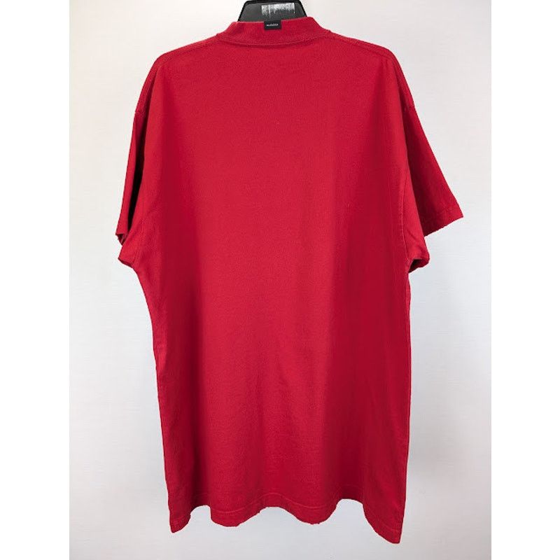 Balenciaga o1rshd1 Oversized T-Shirt in Faded Red Size US M / EU 48-50 / 2 - 9 Thumbnail