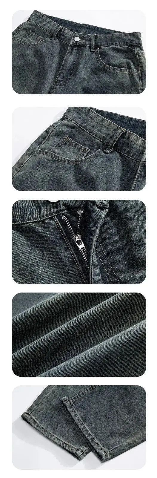 Japanese Brand Streetwear Casual Straight Mid Waist Jeans Pants Size US 32 / EU 48 - 3 Thumbnail