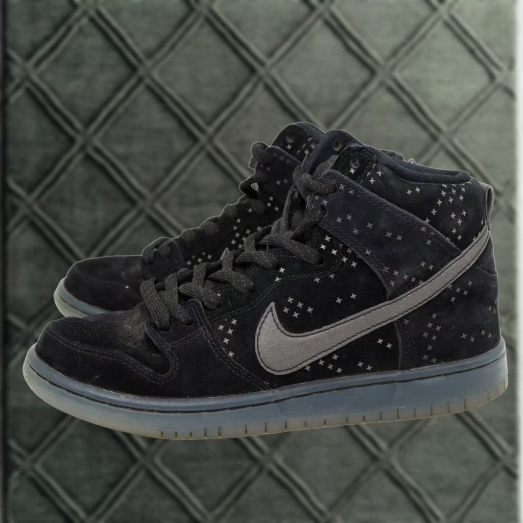 Nike Nike SB Dunk Hi Premium Flash 806333-001 Black Nubuck Reflective Mid Top Size 5 Men Sneakers 2015 Size US 5 / EU 37 - 1 Thumbnail