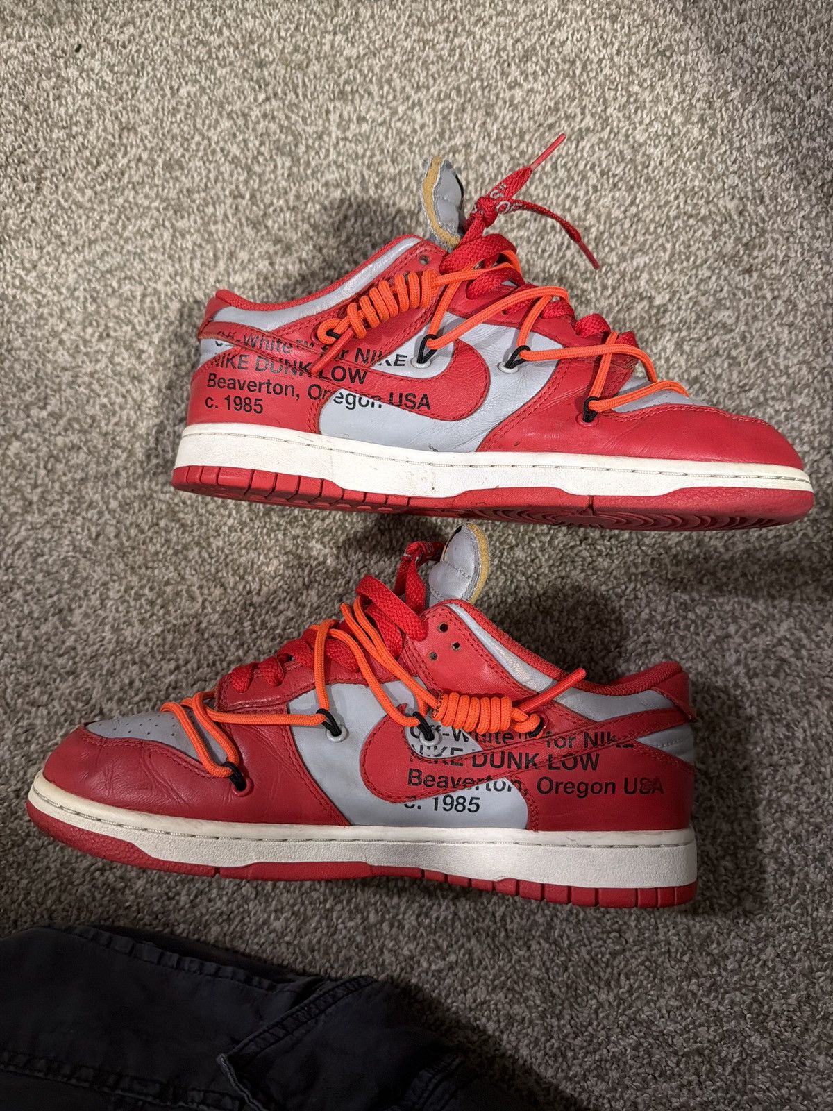 Nike × Off-White Nike off white dunk university red Size US 7.5 / EU 40-41 - 2 Thumbnail