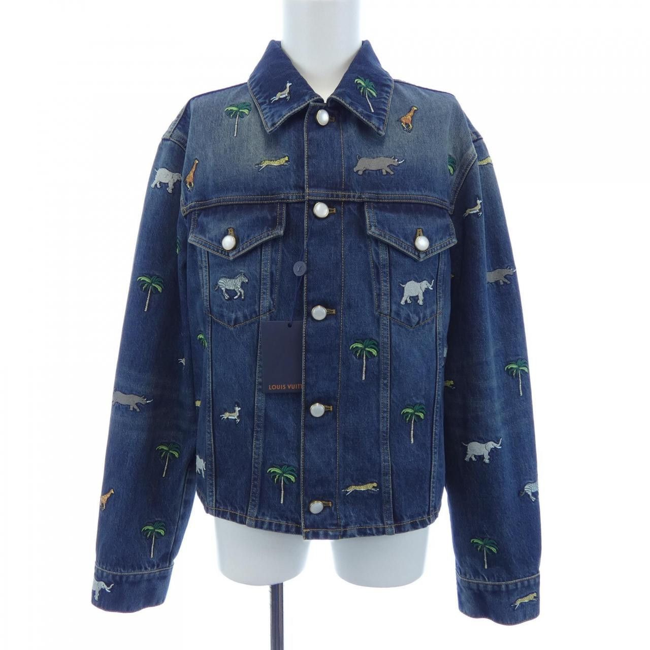 Louis Vuitton Louis Vuitton Louis Vuitton The Darjeeling Limited Embroidery Denim Jacket Textile Outerwear HUA92WXY3 DUTY FREE for USA Size ONE SIZE - 1 Thumbnail