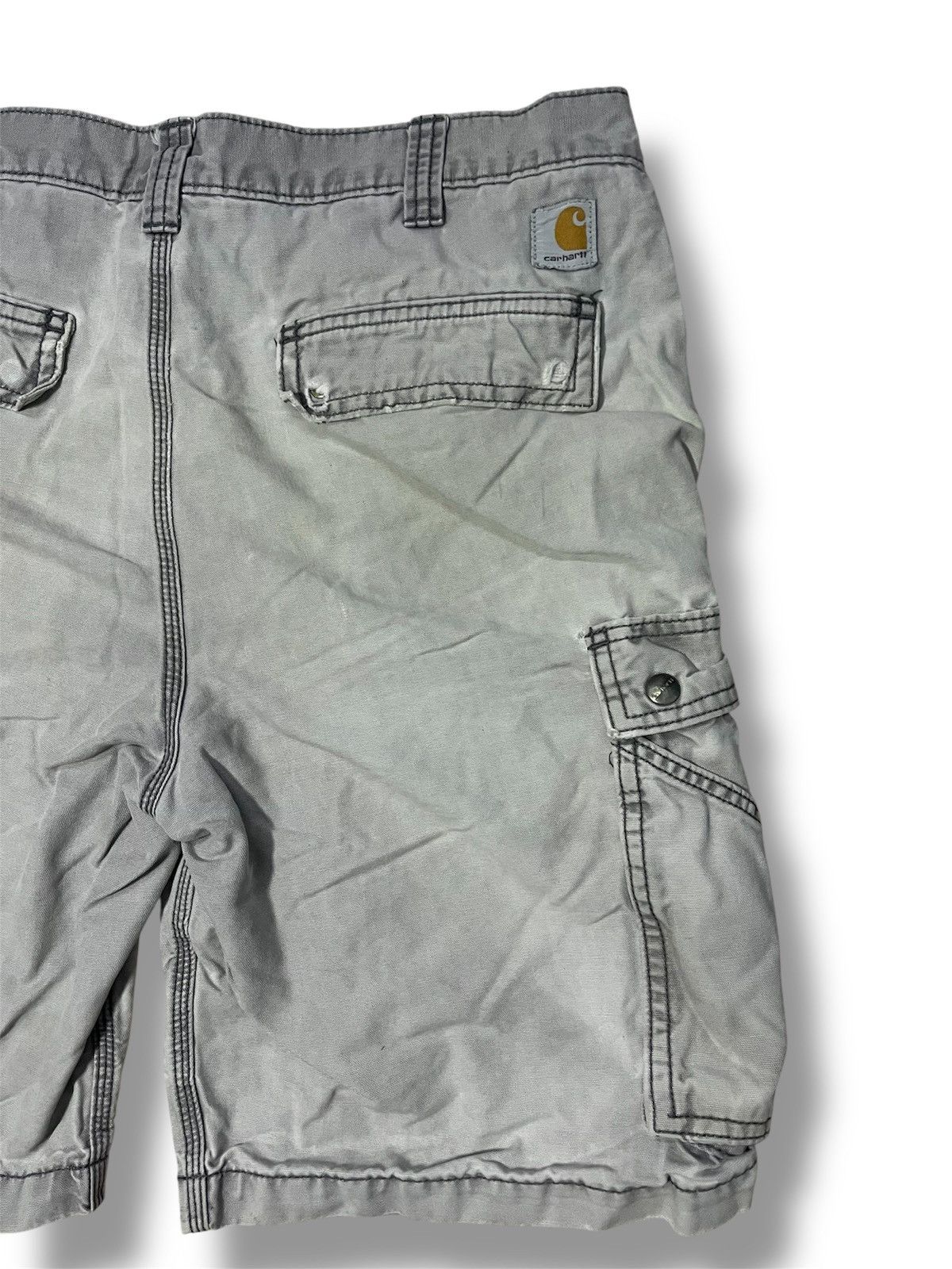 Carhartt 34 Gray Relaxed Fit Rugged Canvas Cargo Shorts 100277 Size US 34 / EU 50 - 9 Thumbnail