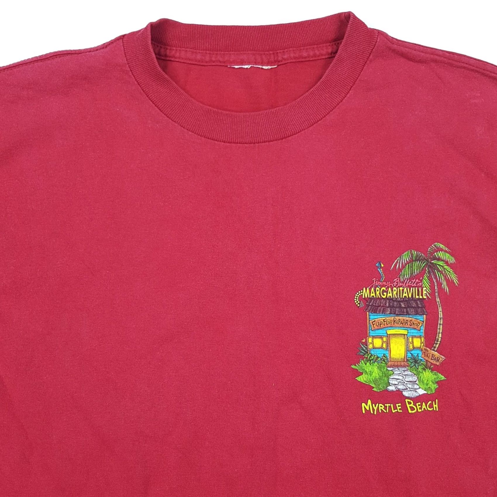 Vintage Vintage Margaritaville T-Shirt S Red Short Sleeve Crew Neck 90s Y2K Parrot Myrtle Beach Graphic Print Mens Shirt Size US S / EU 44-46 / 1 - 3 Thumbnail