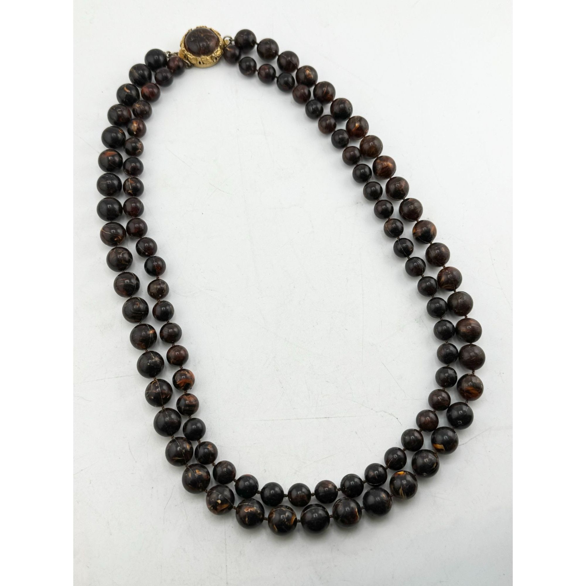 Vintage Vintage brown beaded double strand necklace Size ONE SIZE - 3 Thumbnail
