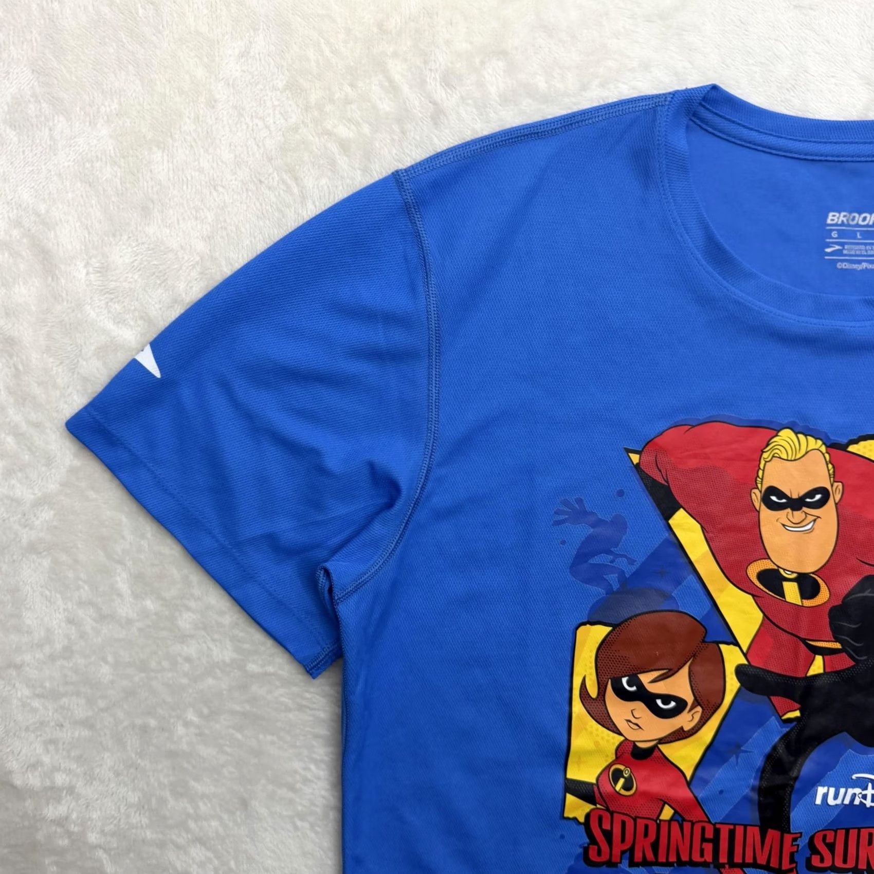 Brooks RunDisney Incredibles Brooks Shirt Mens L Blue Short Sleeve T-Shirt Moisture Wicking Quick Dry Size US L / EU 52-54 / 3 - 7 Thumbnail