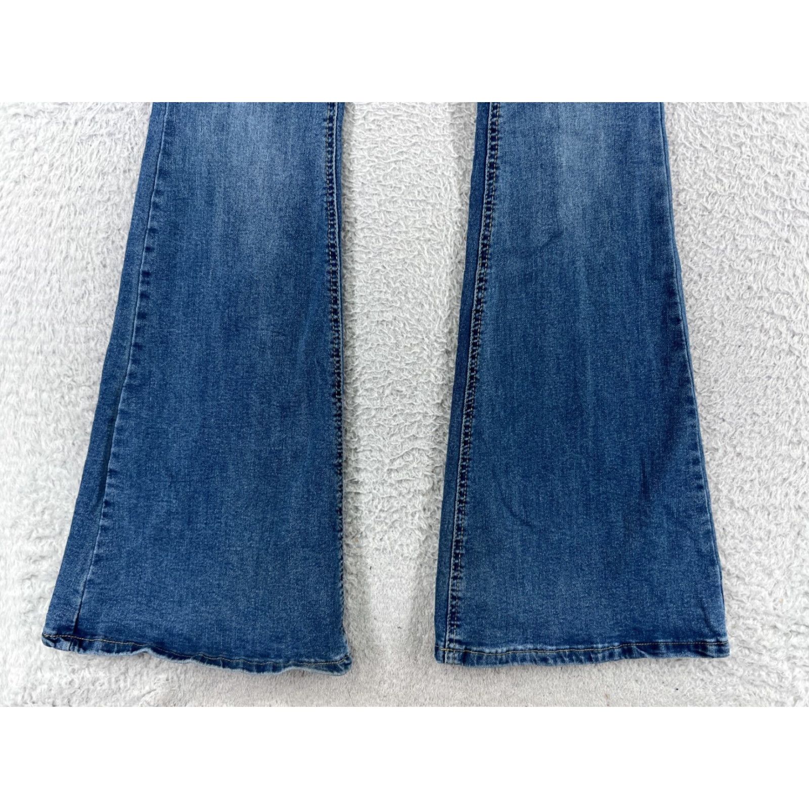 Vintage rue21 Jeans Women's Pants Flared Blue Denim 6 Cotton Blend Stretch Slim 5-Pocket Brand Size 28" / US 6 / IT 42 - 5 Thumbnail