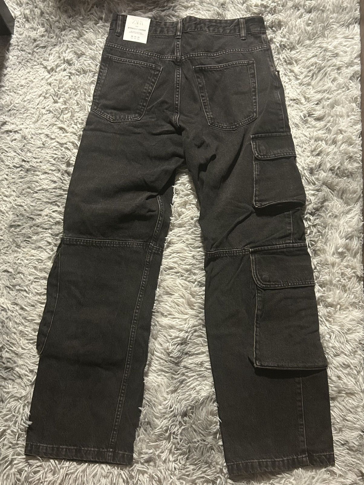 Zara Zara cargo denim pocket pants 31 Size US 31 - 3 Thumbnail