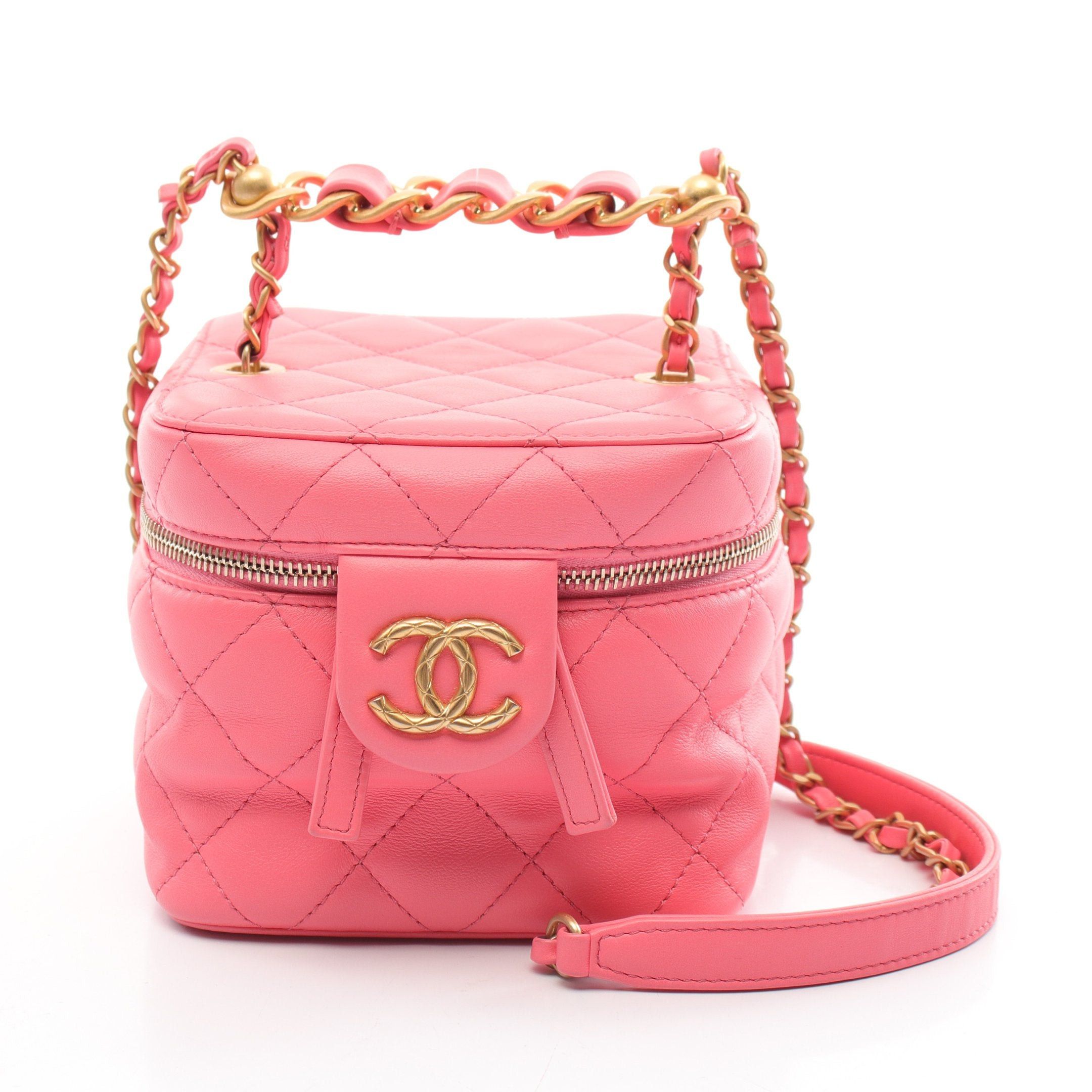 Chanel Chanel Matelasse Vanity Bag Chain Shoulder Lambskin Pink Gold Hardware Size ONE SIZE - 1 Thumbnail