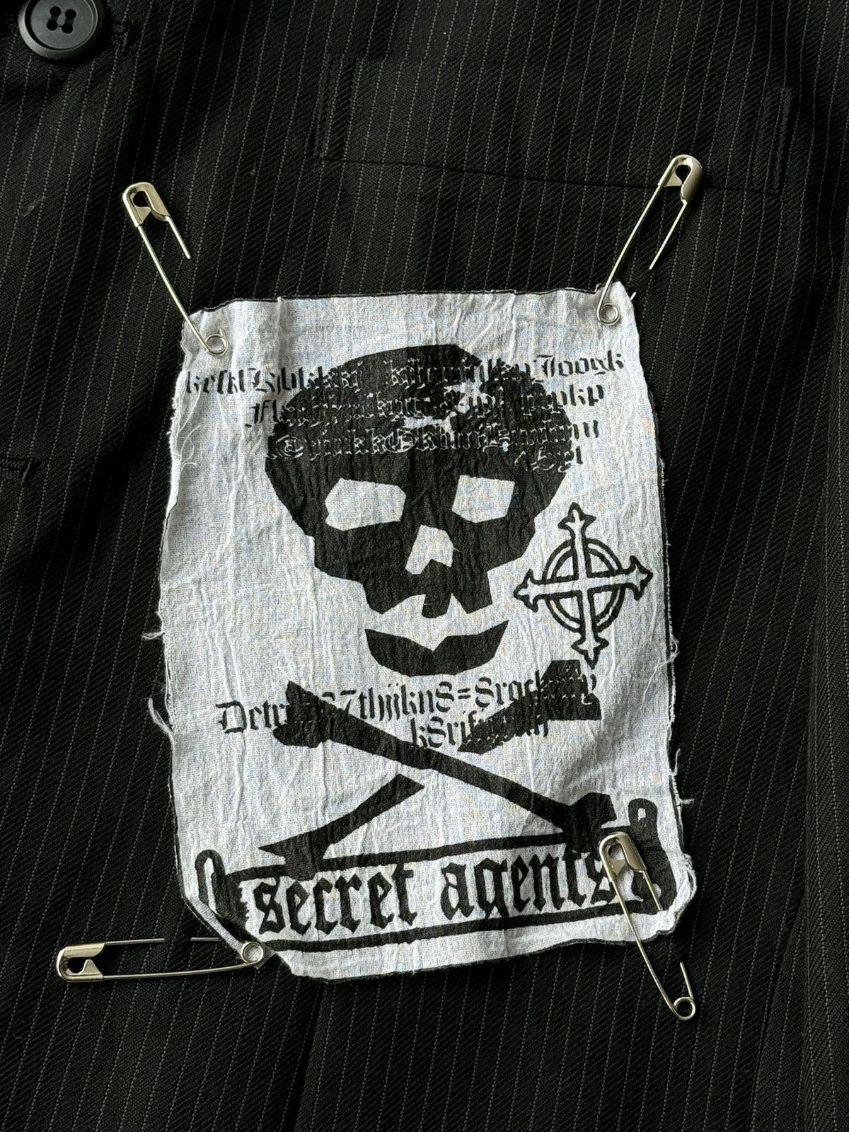 Japanese Brand Secret Agent Punk Chains Pins Riot Poem Blazer Jacket Size US M / EU 48-50 / 2 - 9 Thumbnail