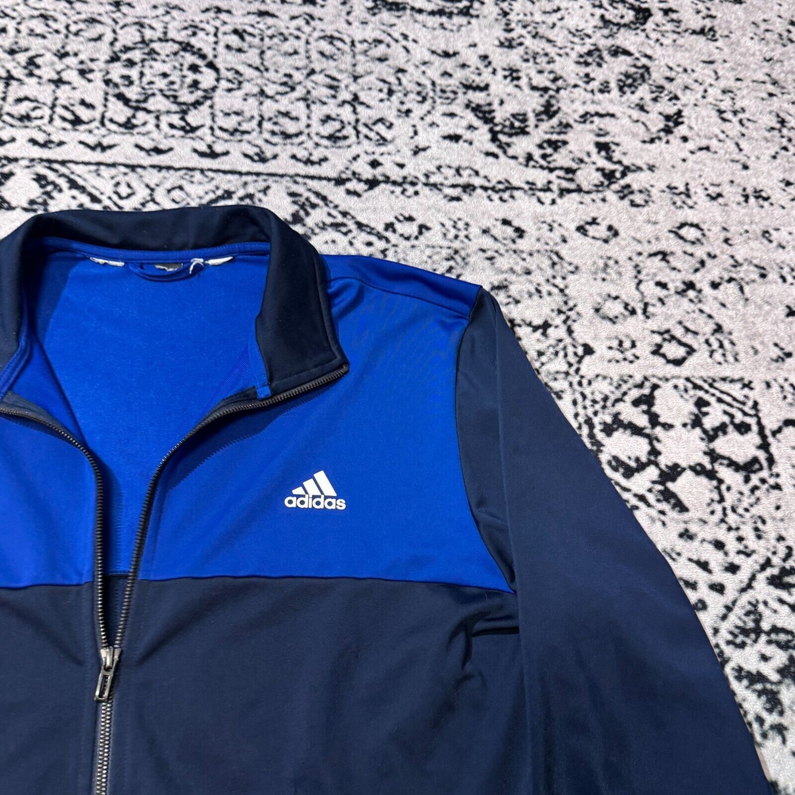 Adidas × Vintage Vintage Adidas Blue Black Polyester Tracksuit Jacket Size XL Size US XL / EU 56 / 4 - 4 Thumbnail