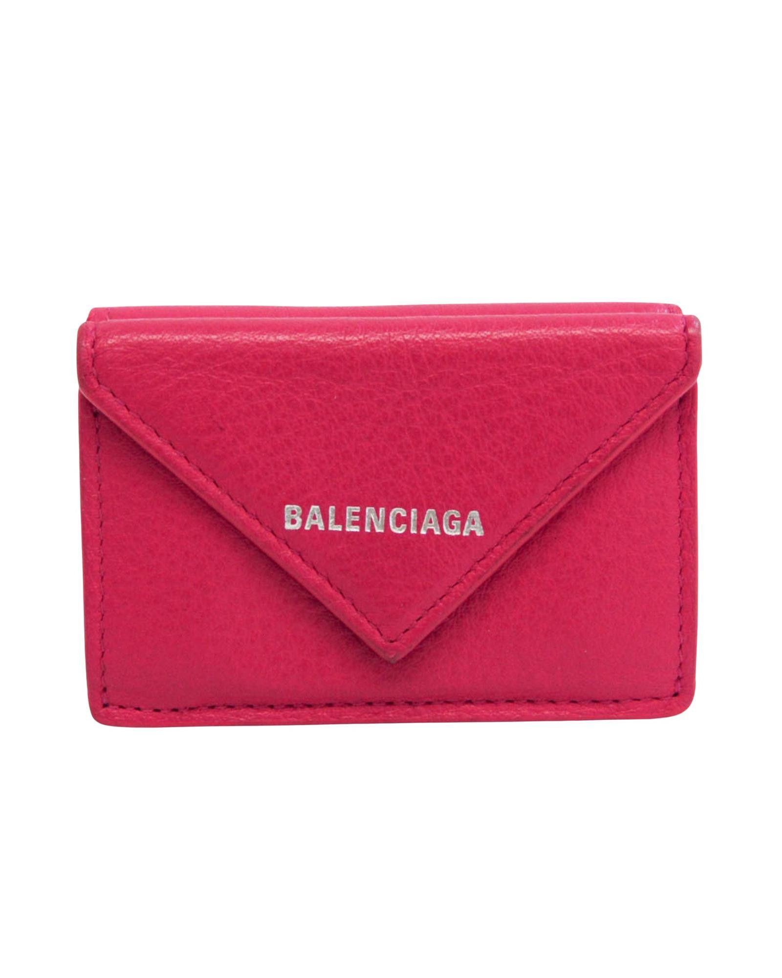 image of Balenciaga Papier Mini Wallet in Pink, Women's