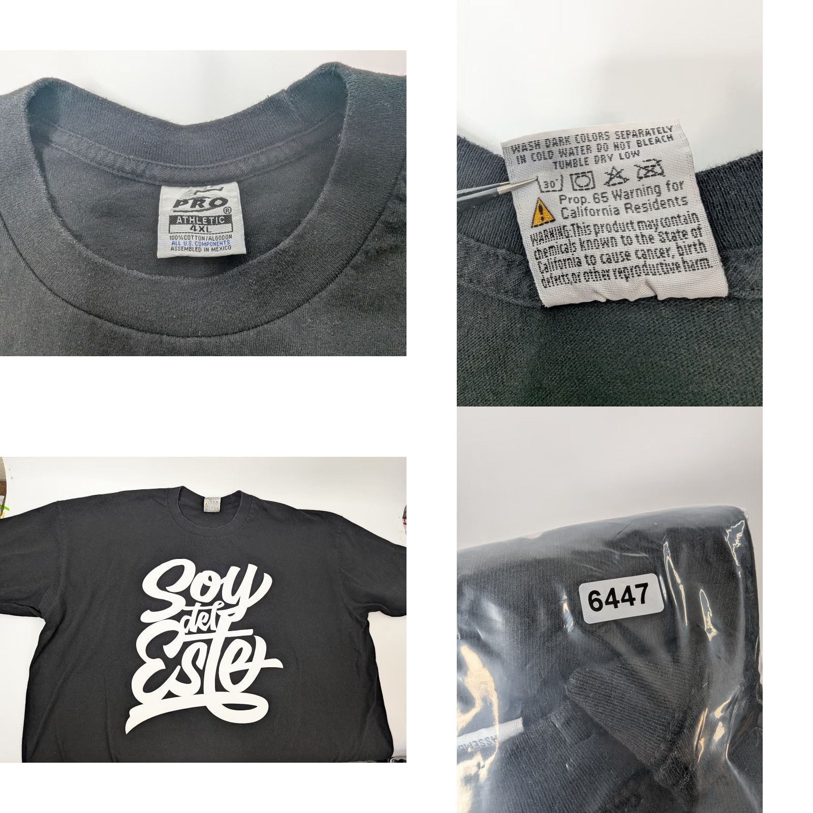 Vintage VINTAGE Pro 5 Streetwear Shirt 4XL Black T-Shirt Crew Neck Short Sleeve Heavyweight Cotton Men 90s 4XL Pro 5 Soy Del Este Size US XXL / EU 58 / 5 - 8 Thumbnail