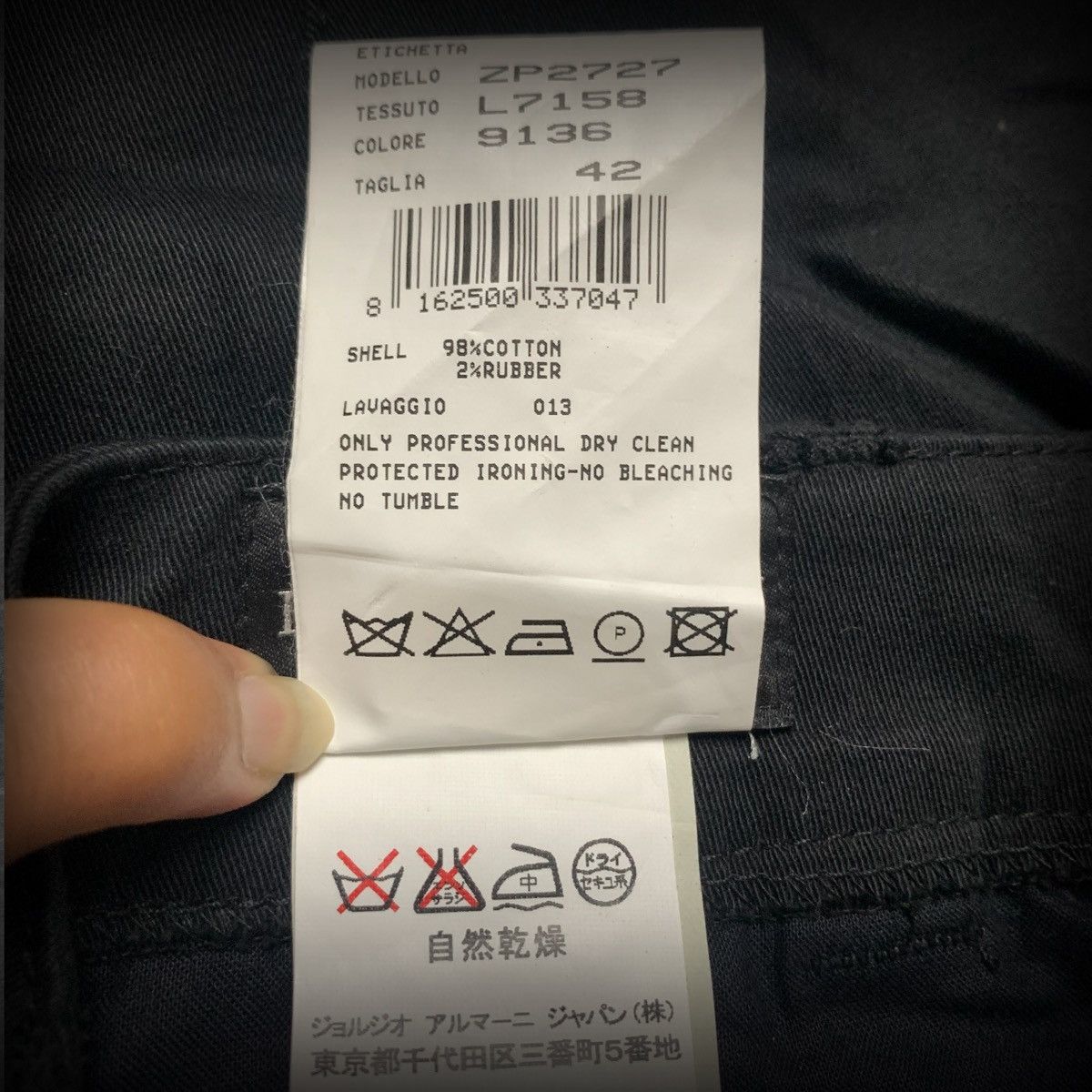 Emporio Armani Emporio Armani Button Hem Tailored Pants Black Size 42 Size 28" / US 6 / IT 42 - 5 Thumbnail