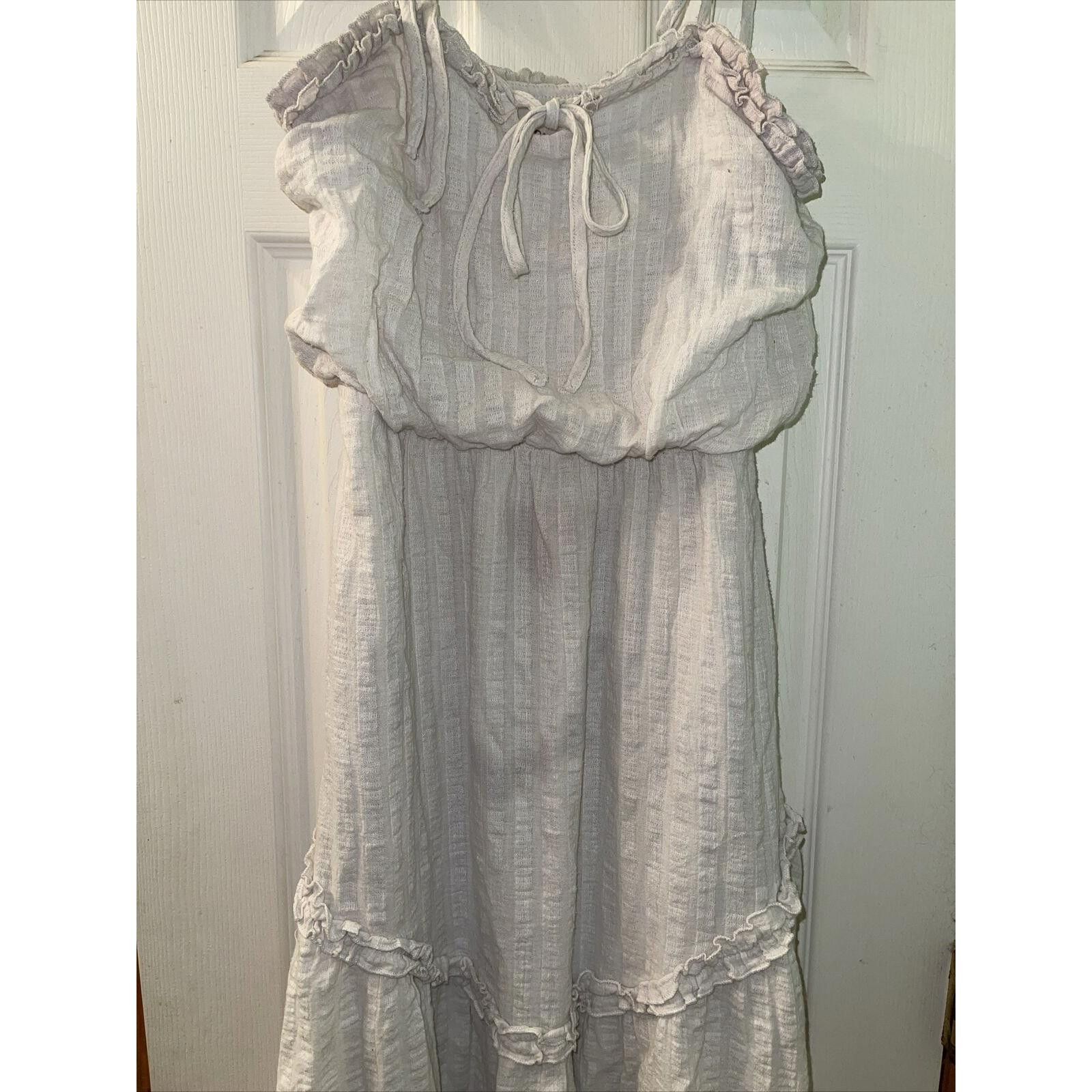 Designer Listicle Isla Lightweight Cotton Tiered Dress. Off White Size S / US 4 / IT 40 - 3 Thumbnail
