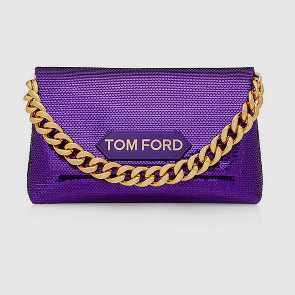 Tom Ford o1loc1c0724 Size: OS / Sequin Embroidered Logo Mini Bag Blue Size ONE SIZE - 1 Thumbnail
