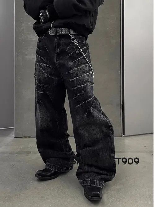 Jean Miyahara x Miho Baggy Baggy Wide Leg Flare Denim Jeans Size US 30 / EU 46 - 3 Thumbnail