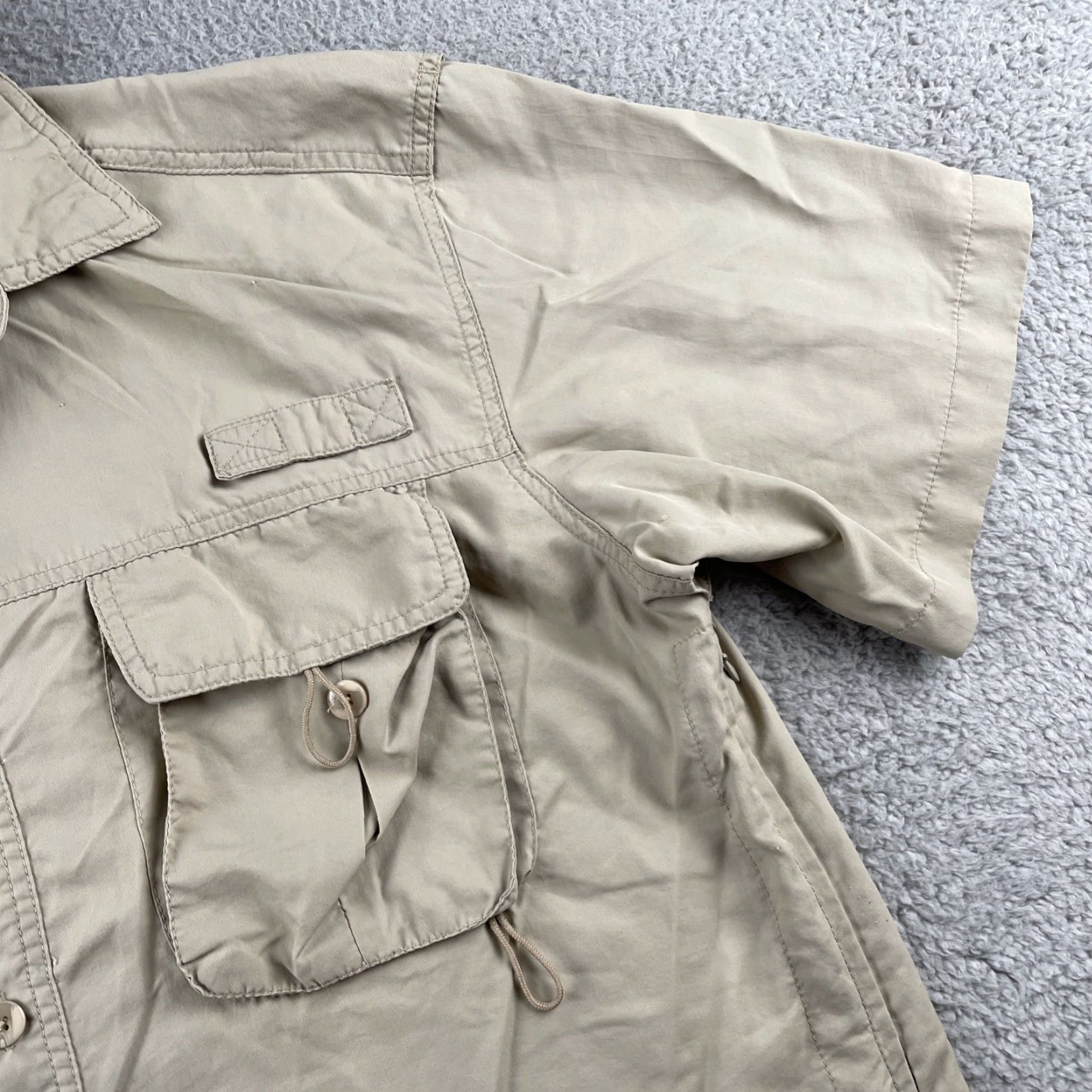 Vintage VINTAGE Guides Choice Medium Safari Utility Shirt Mens Beige Short Sleeve Zip Pockets 90s Size US M / EU 48-50 / 2 - 5 Thumbnail