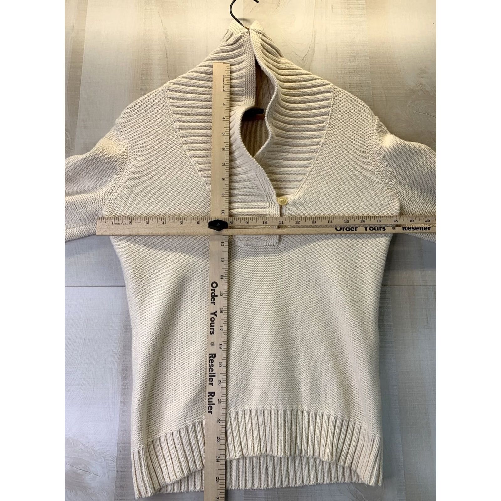 Ralph Lauren Ralph Lauren LRL Women’s Ivory Knit Sweater Long Sleeve Pullover #3503 Size L / US 10 / IT 46 - 3 Thumbnail