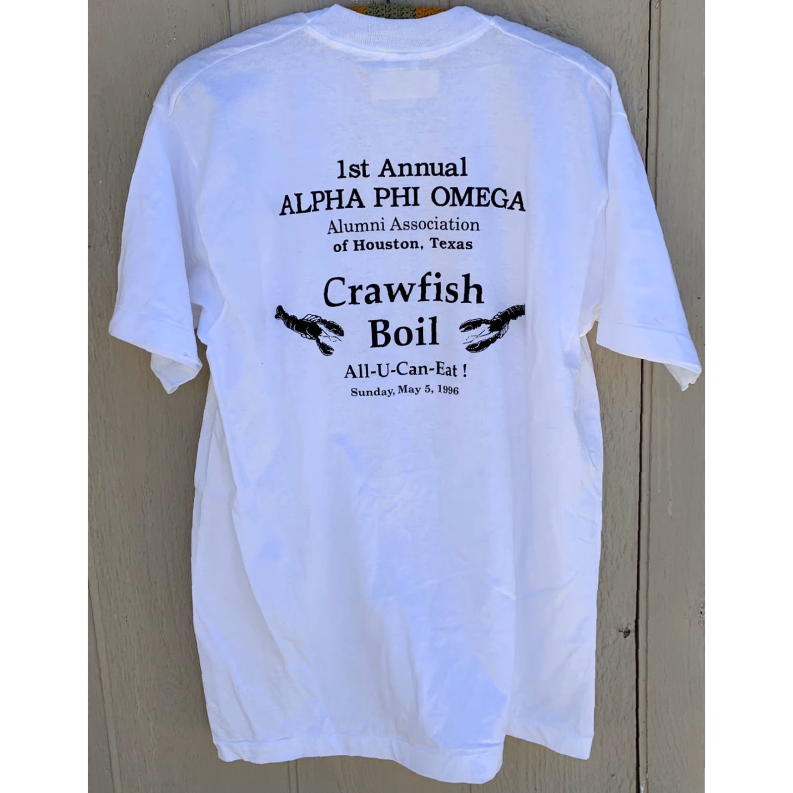 Fruit Of The Loom VINTAGE How To Eat Crawfish Alpha Phi Omega Alumni TX Crawfish Bowl 1996 T-Shirt Size US L / EU 52-54 / 3 - 7 Thumbnail
