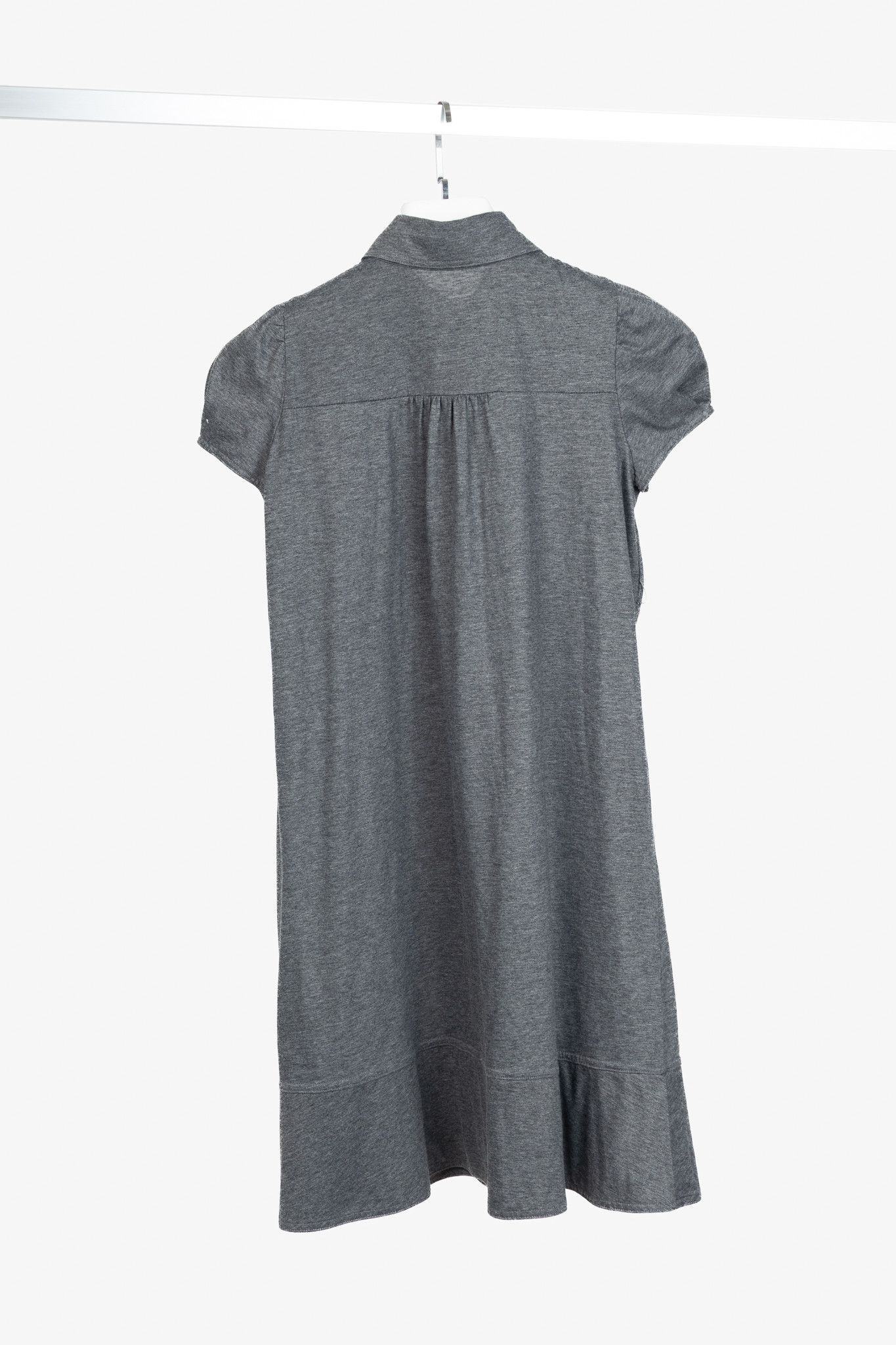 Burberry Burberry Blue Label Grey-Jersey Pintuck Flare-Hem Polo Dress Size S / US 4 / IT 40 - 2 Thumbnail