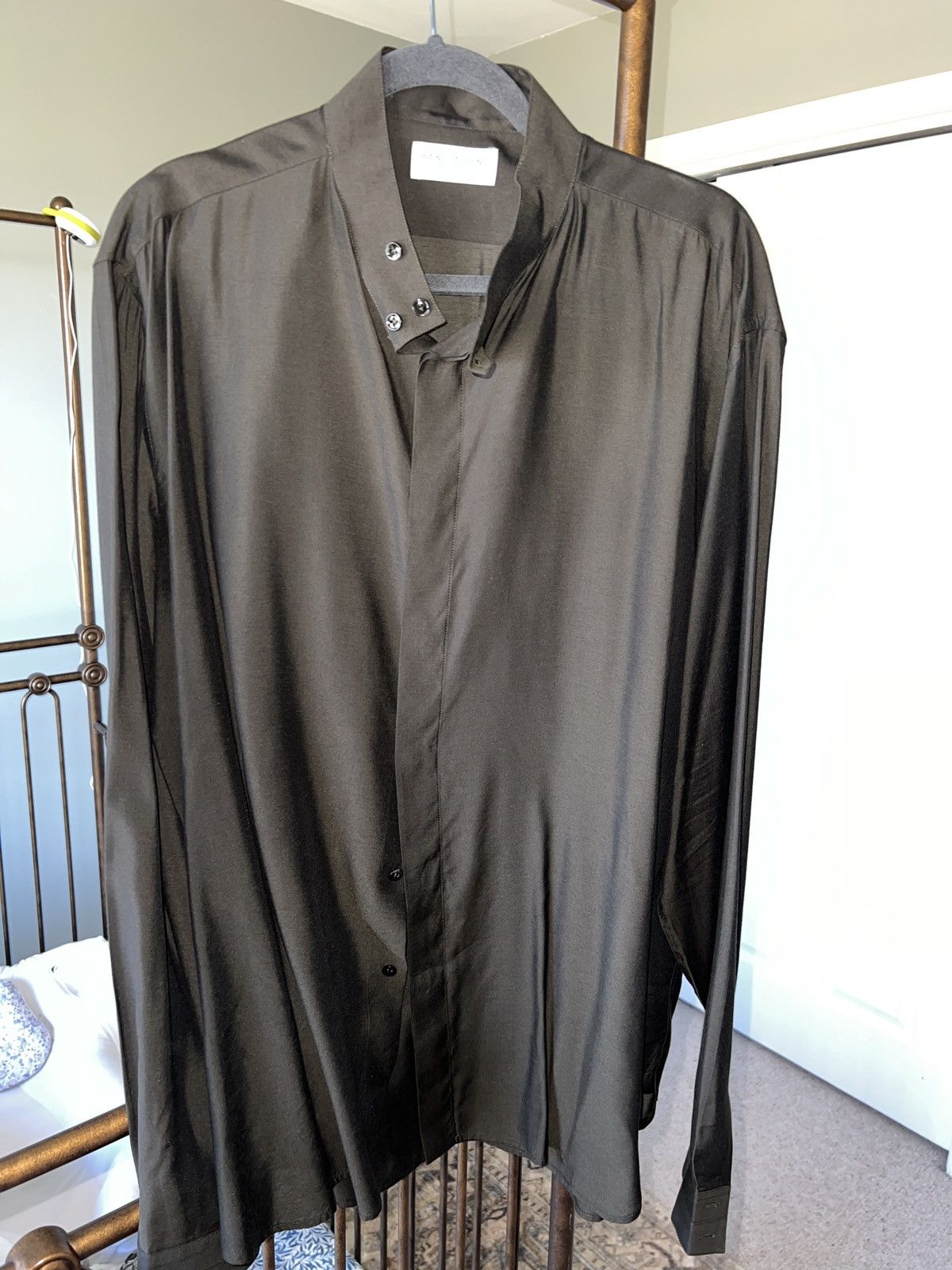 image of Saint Laurent Paris Green Monk Neck Saint Laurent 43/17, Men's (Size XL)