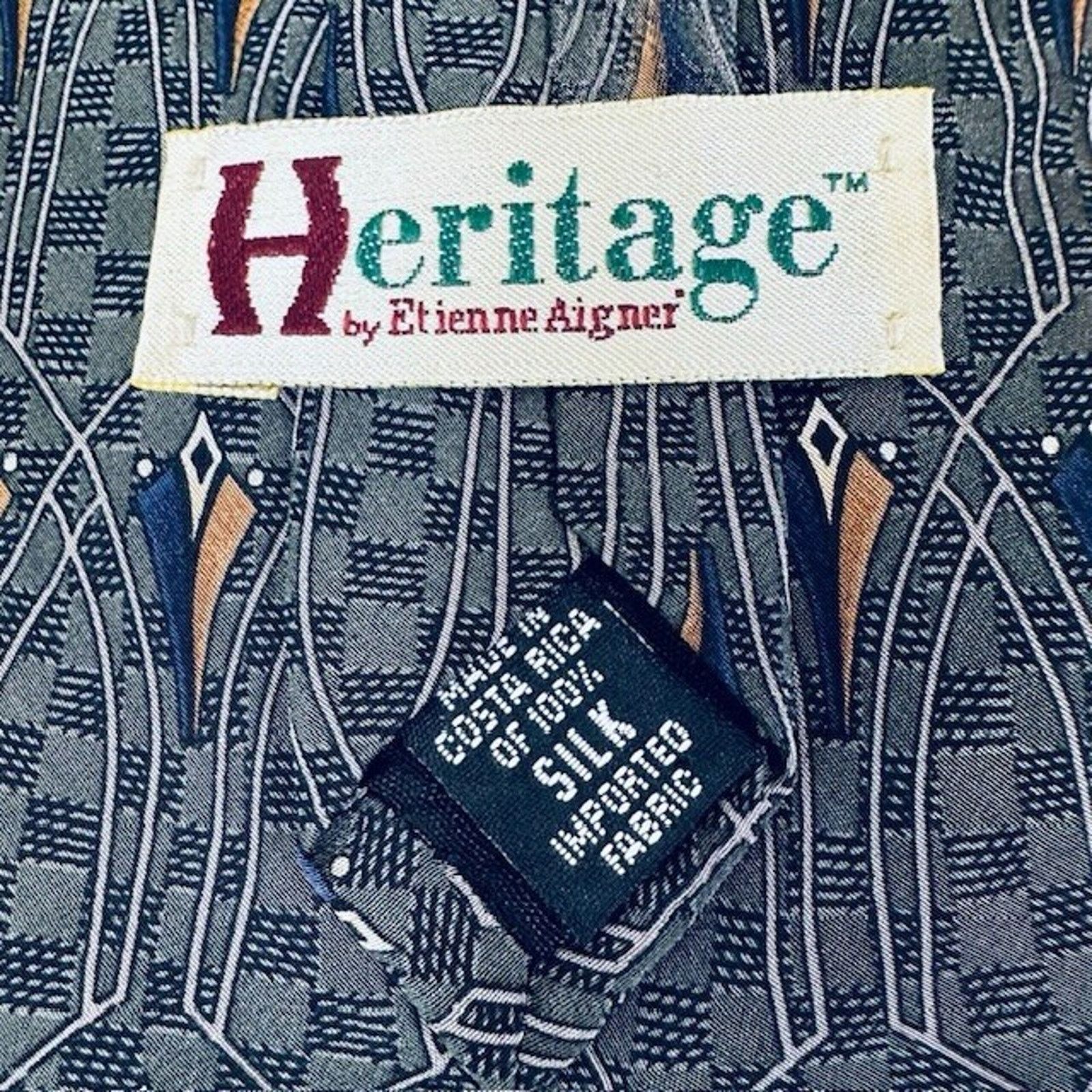 Etienne Aigner Heritage by Etjenne Aigner Tie Silk Costa Rica Green Geo Size ONE SIZE - 2 Thumbnail