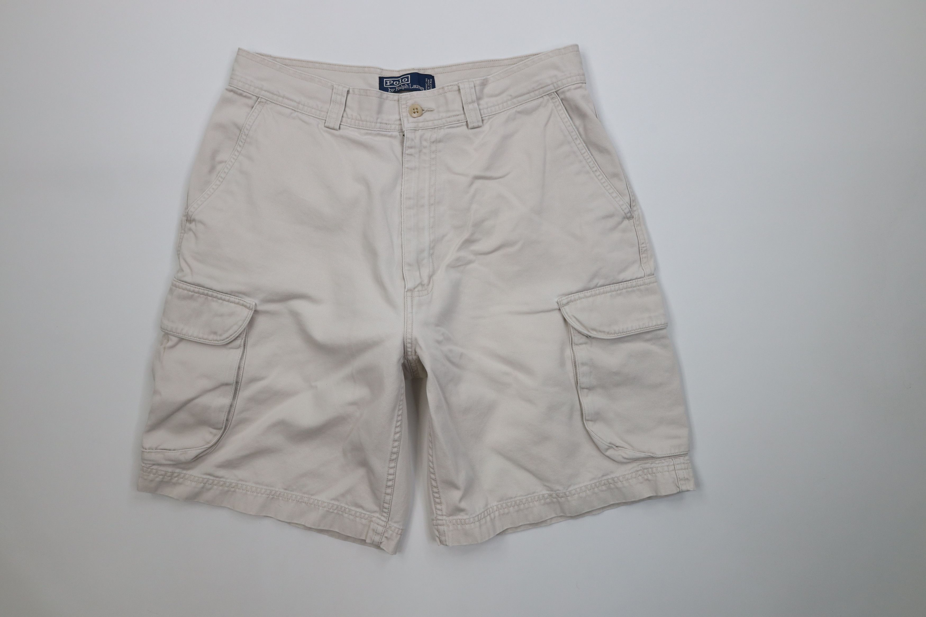 Ralph Lauren Vintage 90s Ralph Lauren Chino Cargo Shorts Stone Beige Size US 32 / EU 48 - 1 Thumbnail