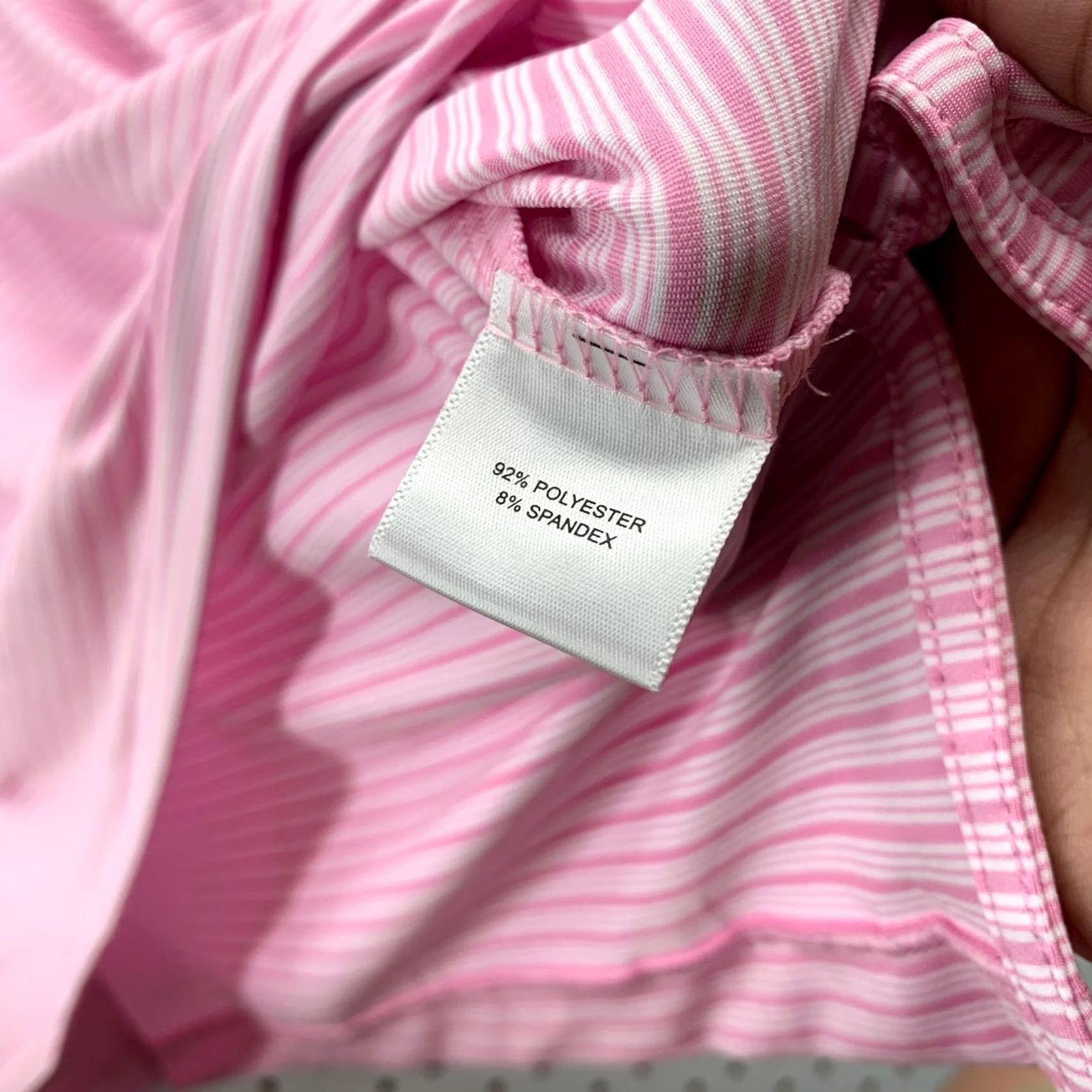 Peter Millar Peter Millar Summer Comfort Polo Shirt Mens 2XL Pink Evans Scholar Striped Golf Shirt Size US XXL / EU 58 / 5 - 7 Thumbnail