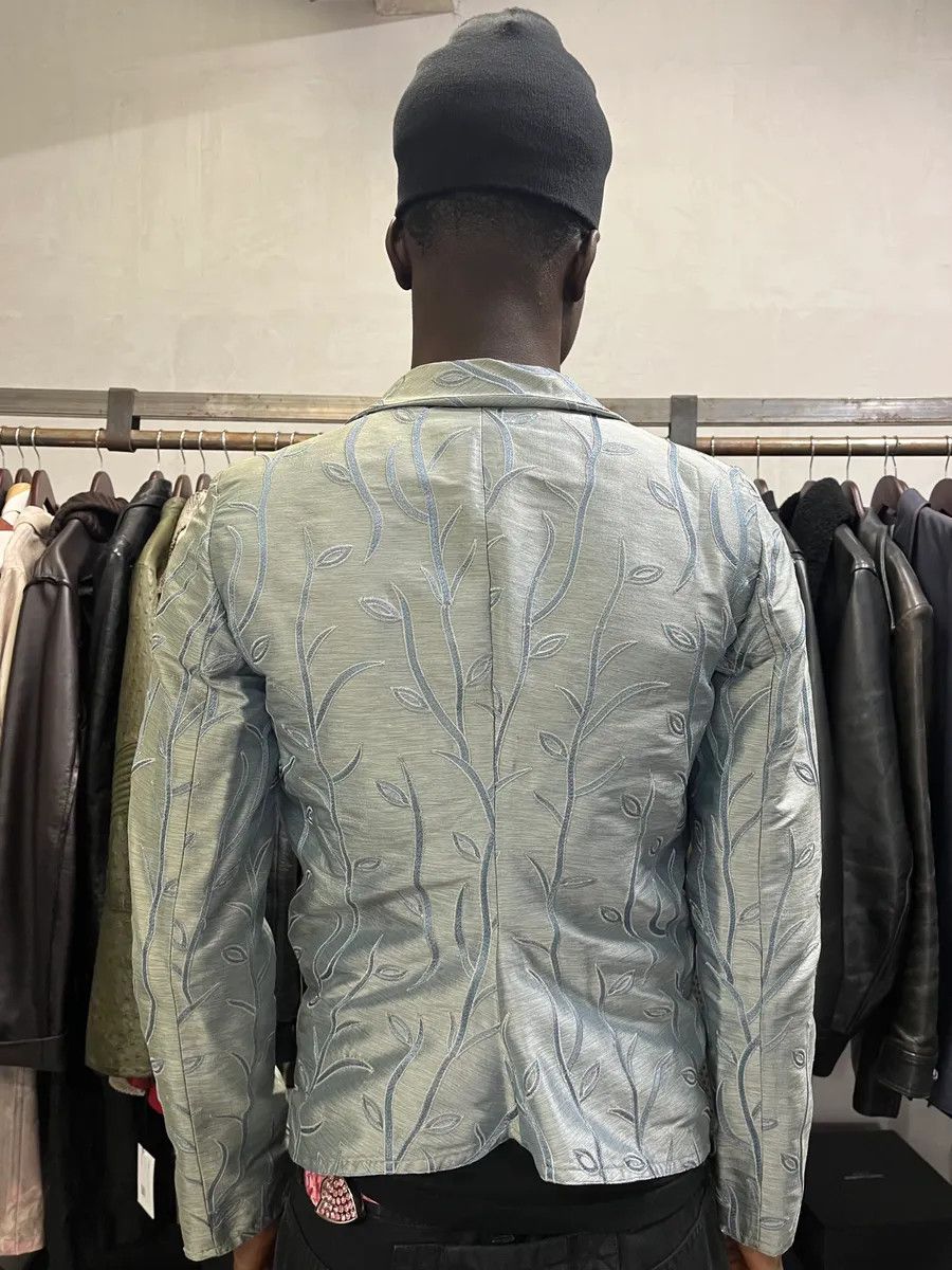 Emporio Armani SS2005 Emporio Armani Tree Branches Blue Silver Suit Jacket Size XS / US 0-2 / IT 36-38 - 3 Thumbnail