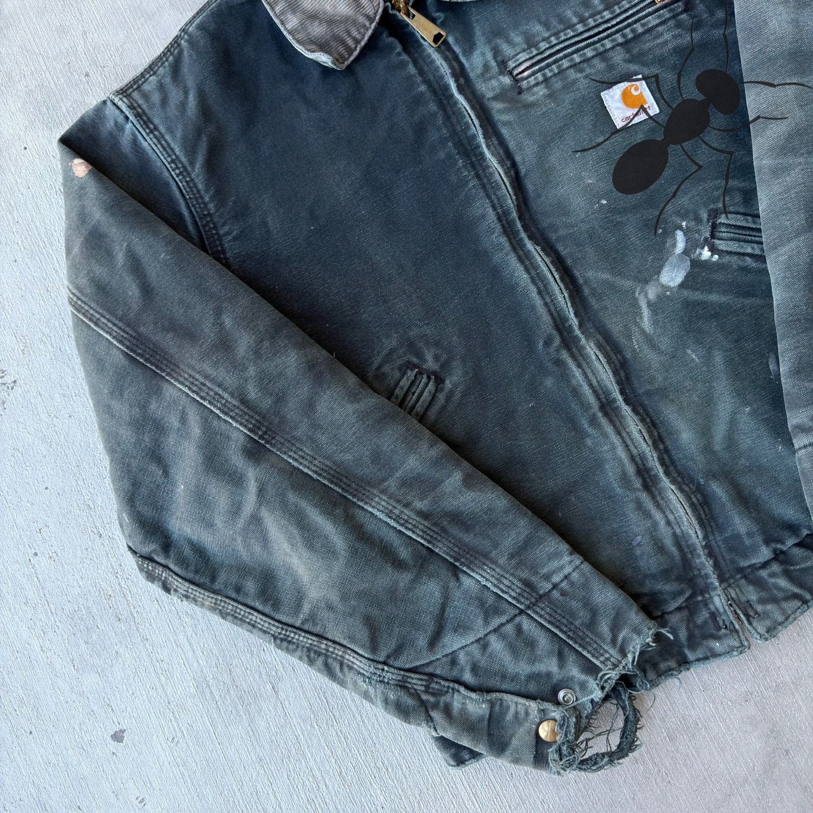 Carhartt × Vintage Carhartt J01 BLK faded black detroit work wear jacket Size US S / EU 44-46 / 1 - 8 Thumbnail