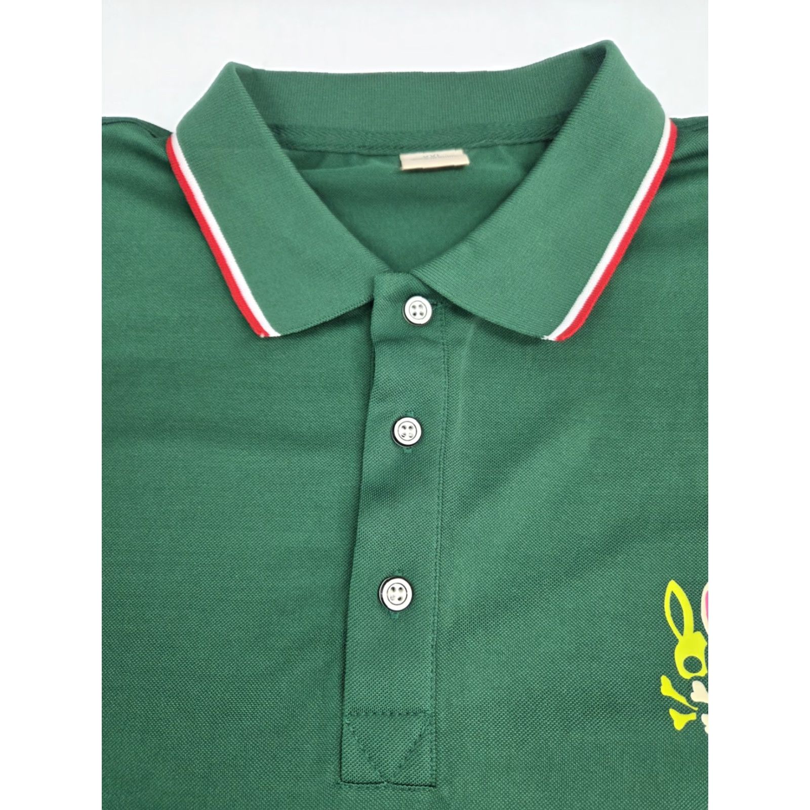 Psycho Bunny Psycho Bunny Polo Shirt Green 2XL Men's Short Sleeve Solid Logo Button Collared Knit Casual Polo Size US XXL / EU 58 / 5 - 2 Thumbnail