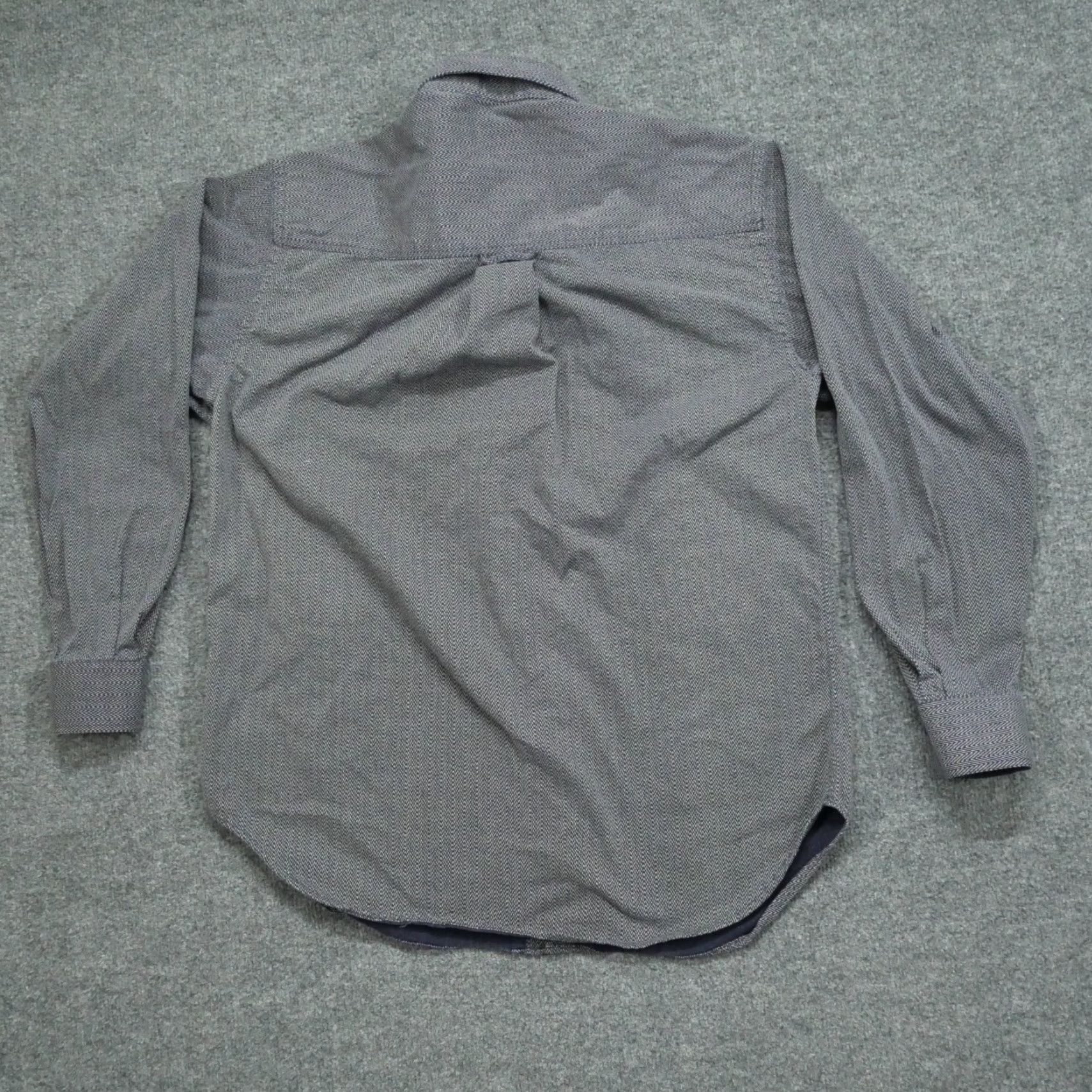 Murano VINTAGE Murano Shirt Mens L Blue Tan Button Up Herringbone Twill Cotton Size US L / EU 52-54 / 3 - 7 Thumbnail