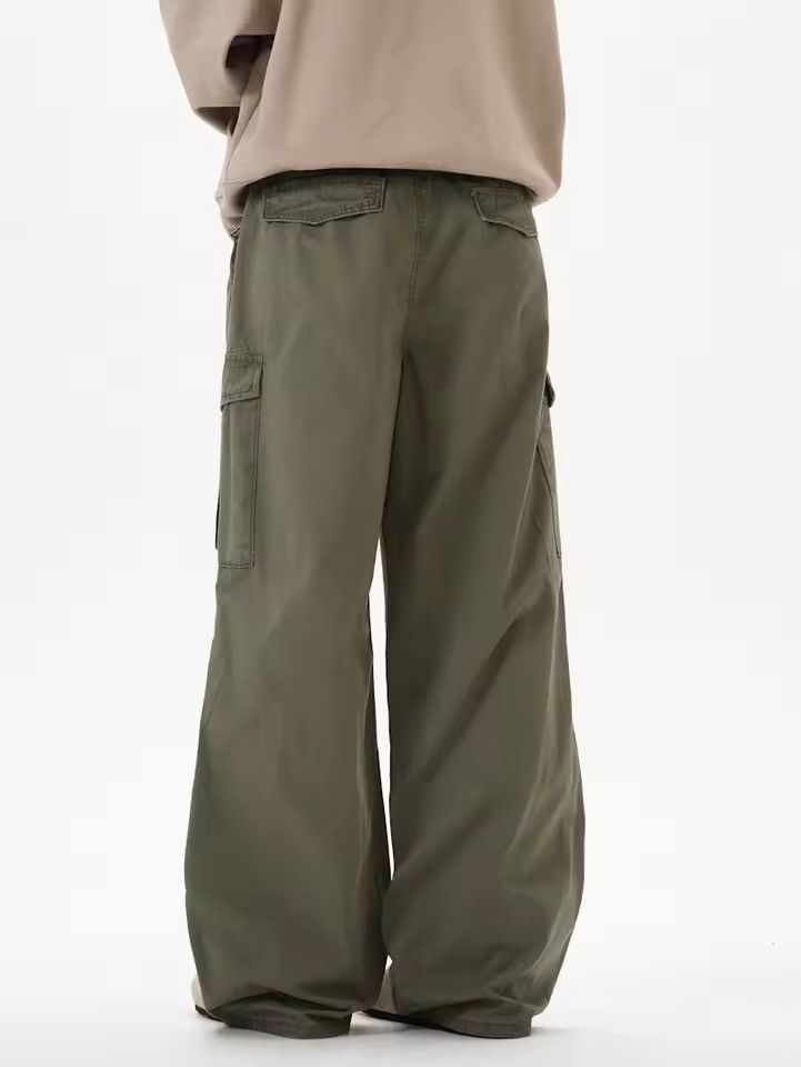 Japanese Brand Wide-Leg Cargo Pants in Green Size US 32 / EU 48 - 3 Thumbnail