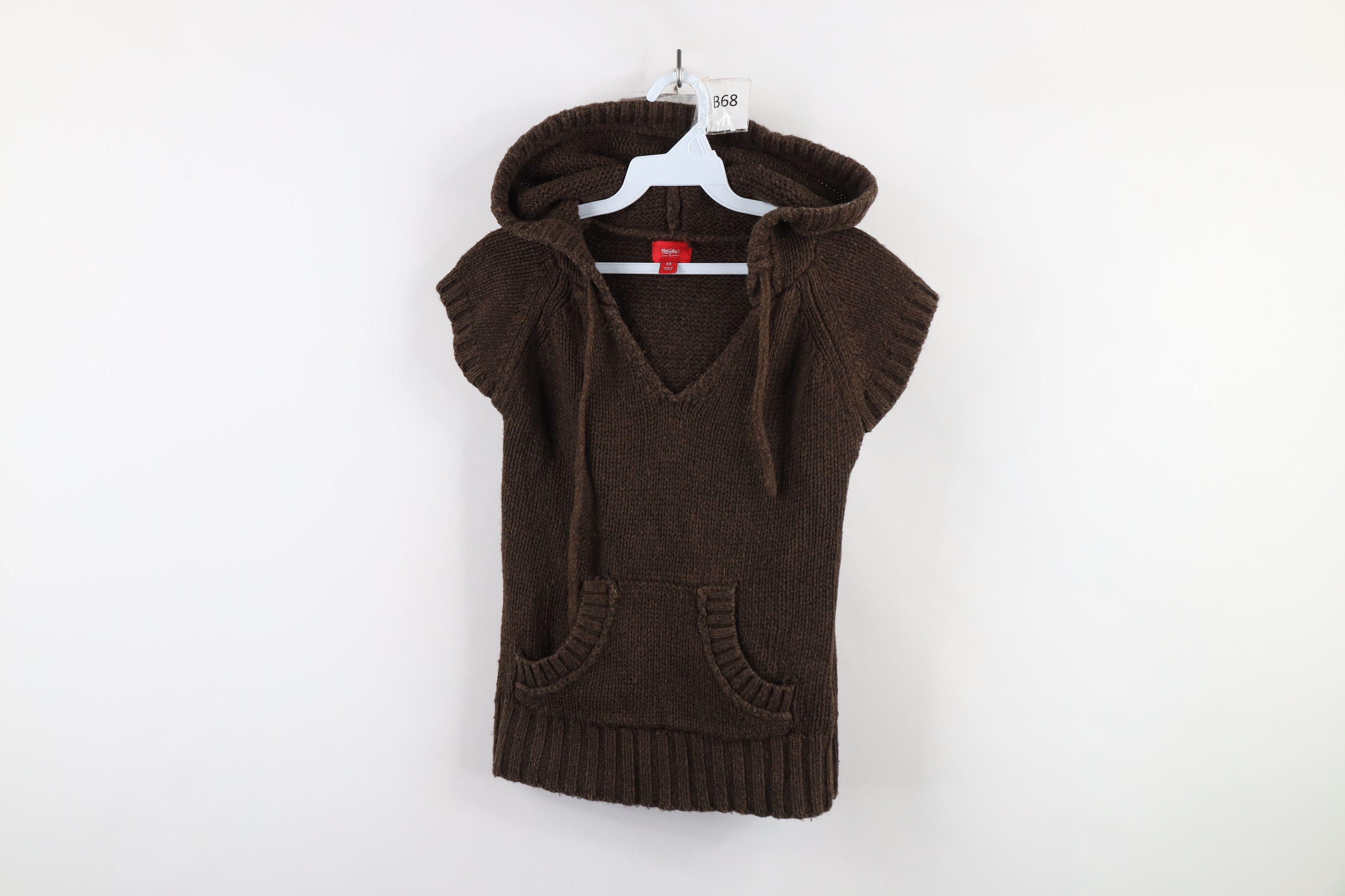 Mossimo × Vintage Vintage 90s Y2K Mossimo Cropped Bella Knit Hoodie Sweater Size XS / US 0-2 / IT 36-38 - 1 Thumbnail