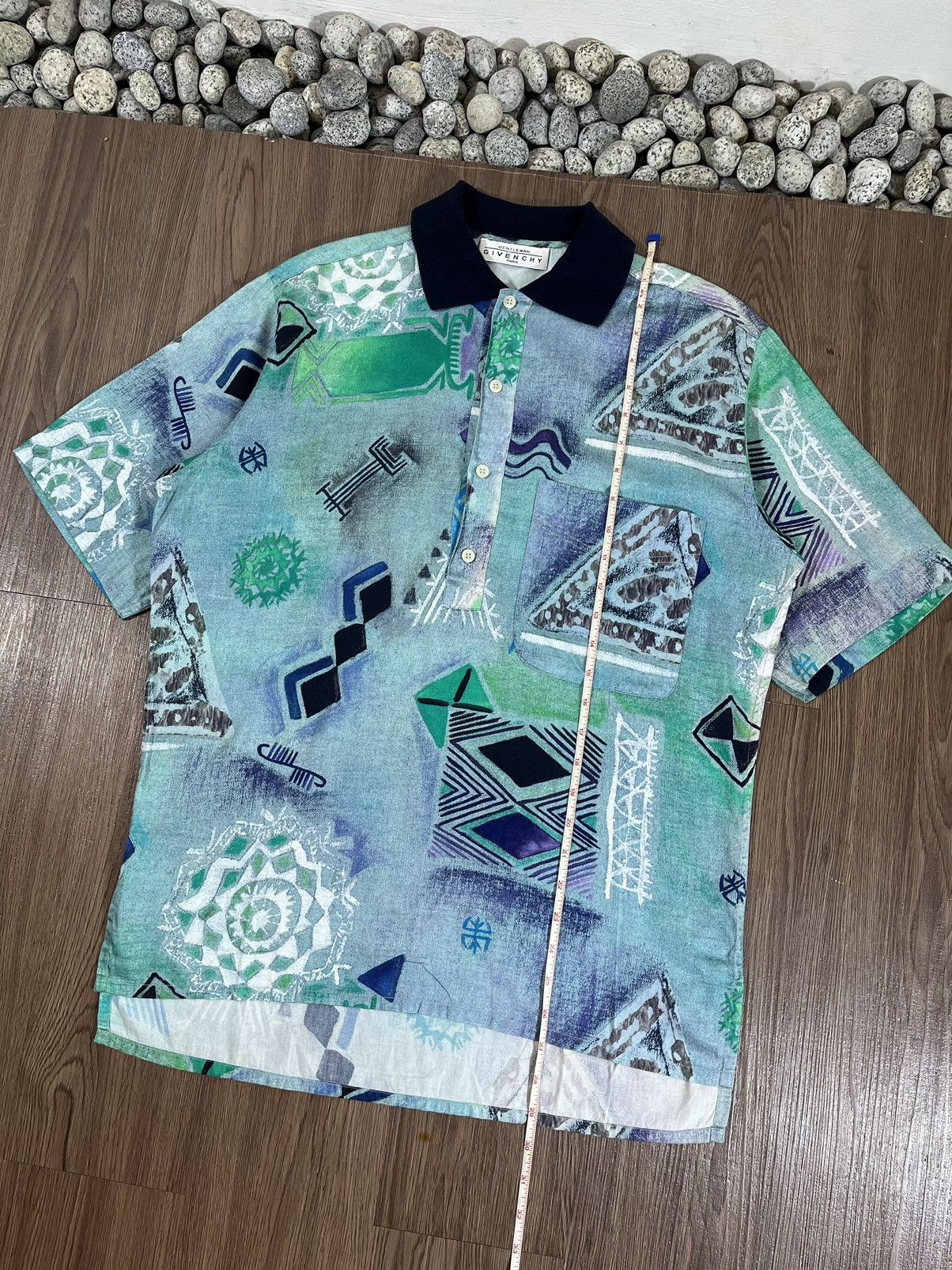 Givenchy Gentleman Givenchy Half Button Polo Shirt – Abstract Pattern Size US XL / EU 56 / 4 - 16 Thumbnail