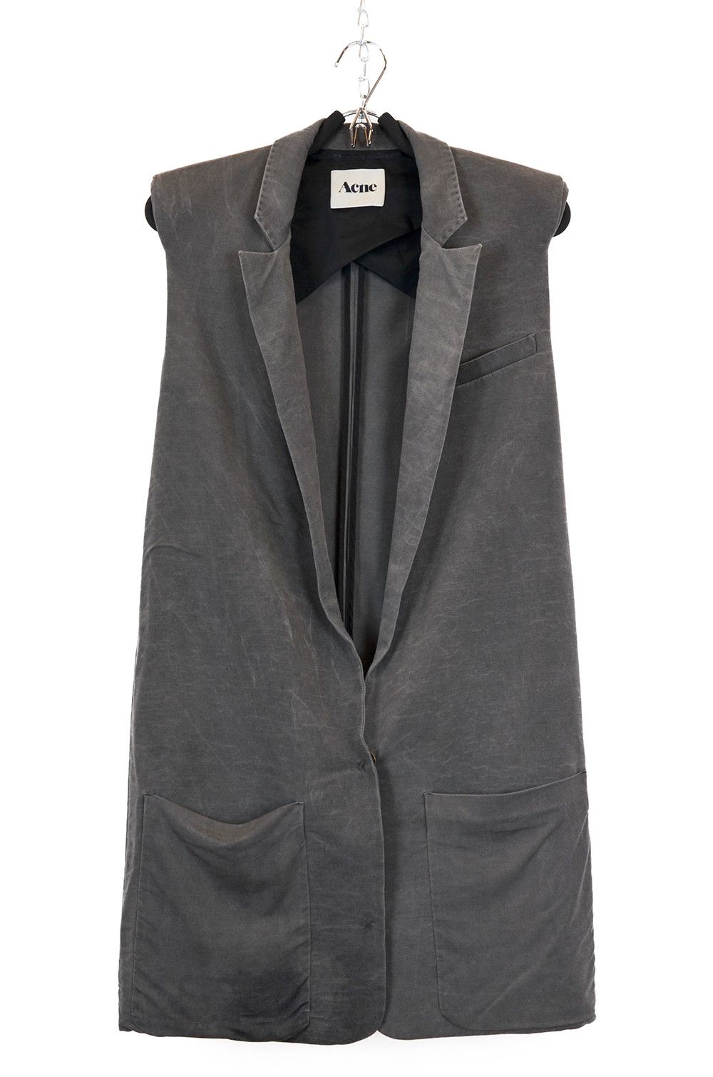 Acne Studios Acne Studios Baby Jersey Long Grey Vest – Size 38 Size XS / US 0-2 / IT 36-38 - 1 Thumbnail