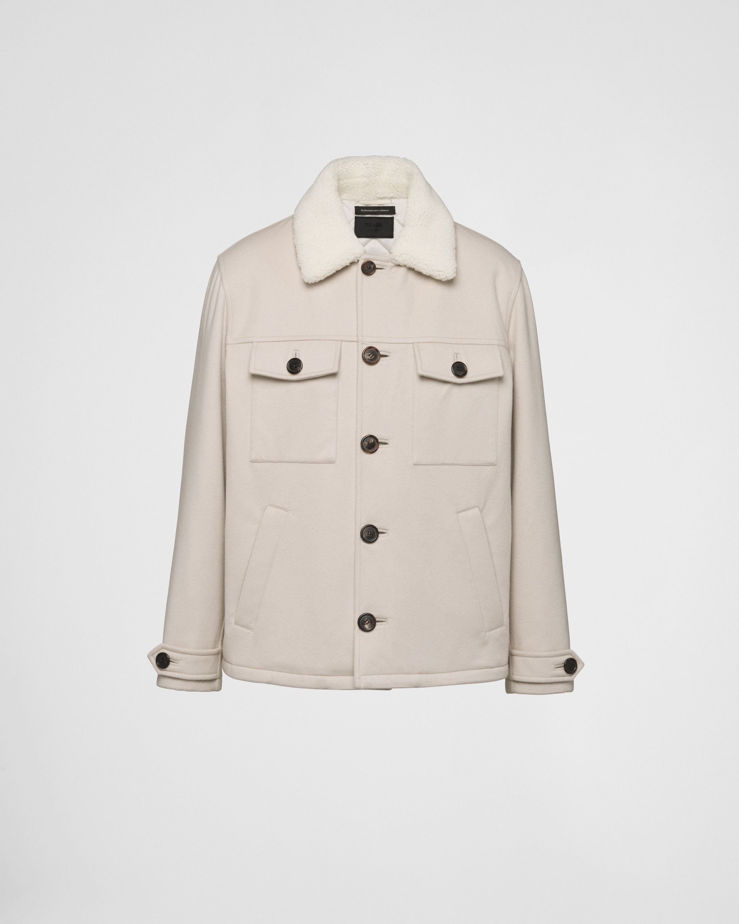 Prada o1mt1gz0925 Cashmere Blouson Jacket in Beige Size US L / EU 52-54 / 3 - 1 Thumbnail