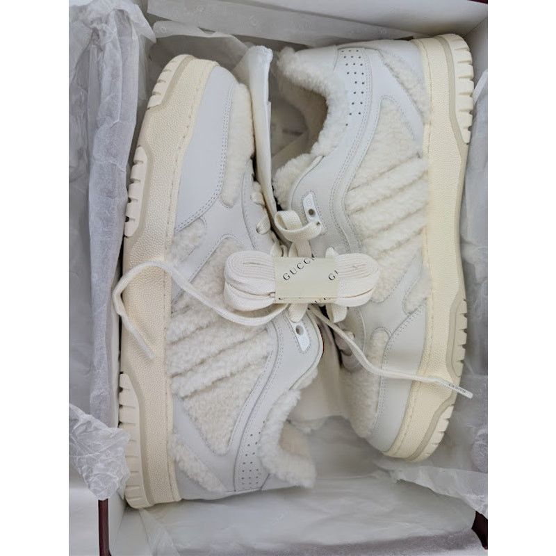 Gucci o1rshd1 Leather Re-Web Sneaker in White Size US 11.5 / EU 44-45 - 22 Thumbnail