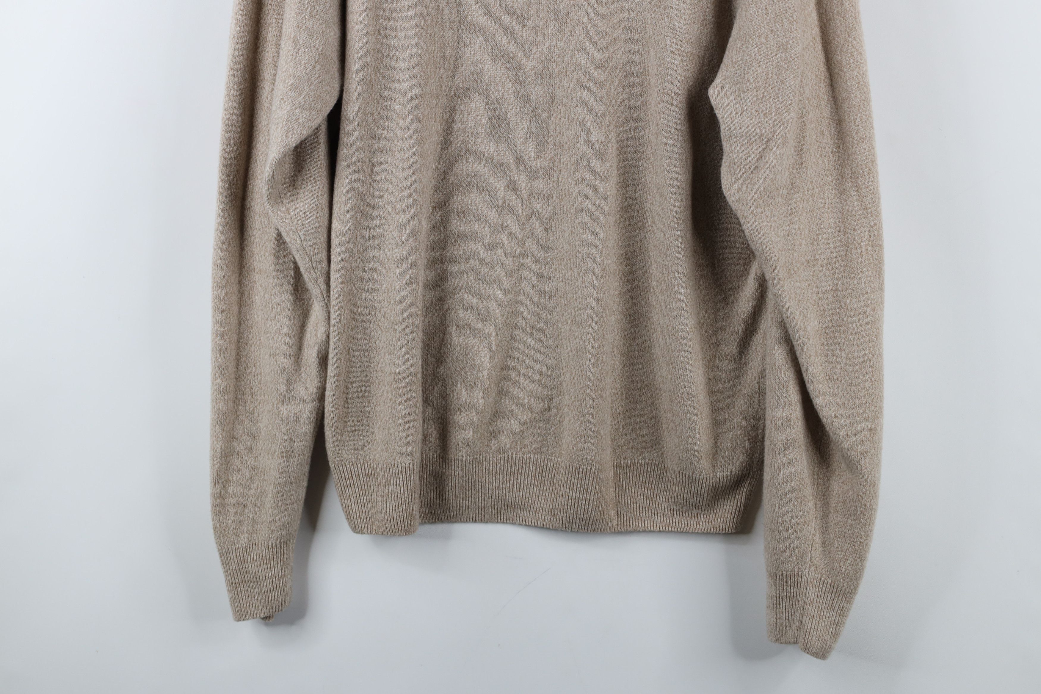 Vintage Vintage 90s Streetwear Knit Collared Sweater Oatmeal Brown Size US L / EU 52-54 / 3 - 3 Thumbnail