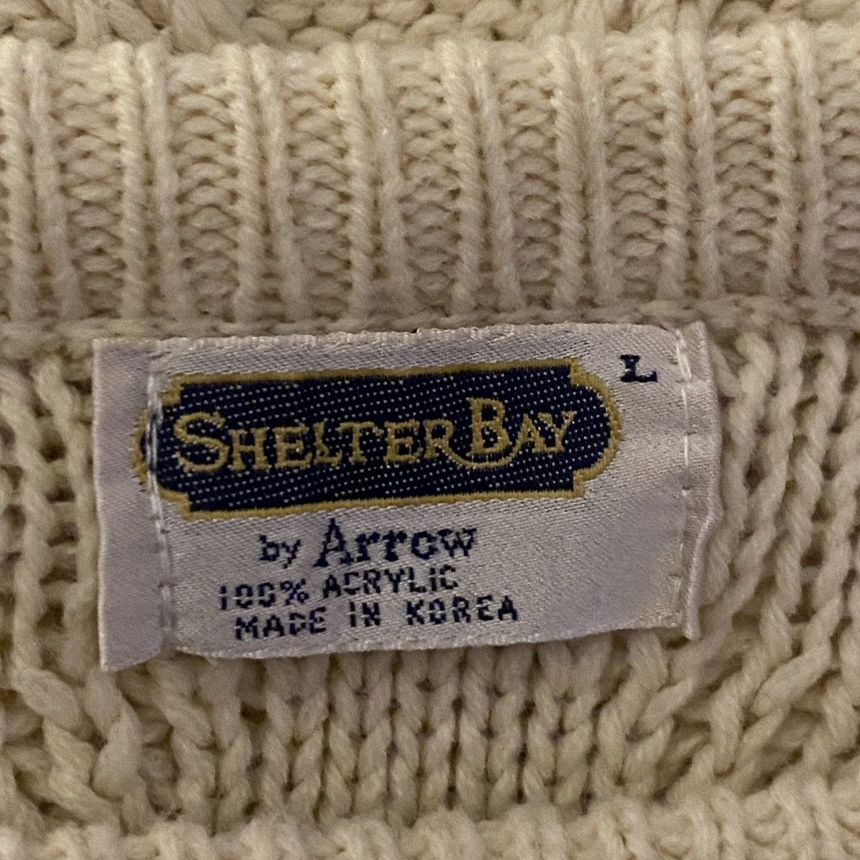 Vintage Vintage Shelter Bay Yellow Cable Knit Sweater Mens Size L Size US L / EU 52-54 / 3 - 3 Thumbnail