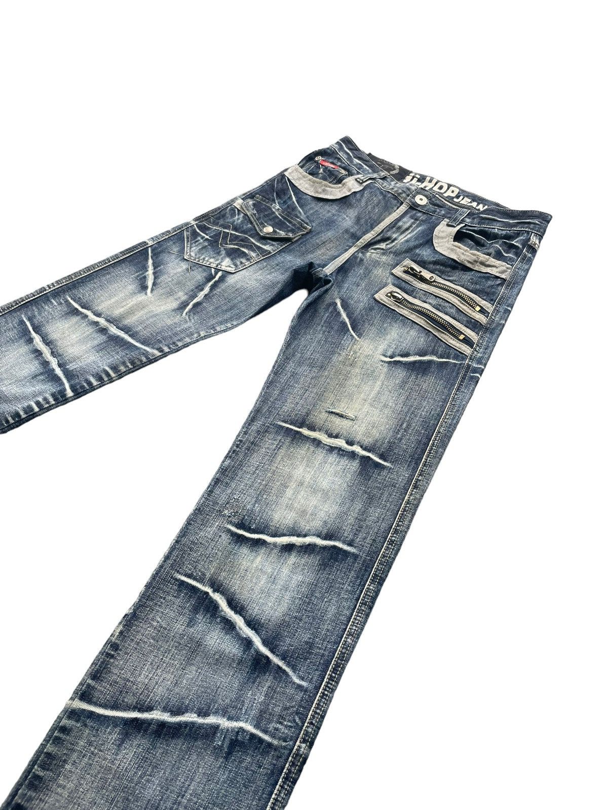 Japanese Brand Hi-Hop Custom Distresed Denim Size US 34 / EU 50 - 2 Thumbnail