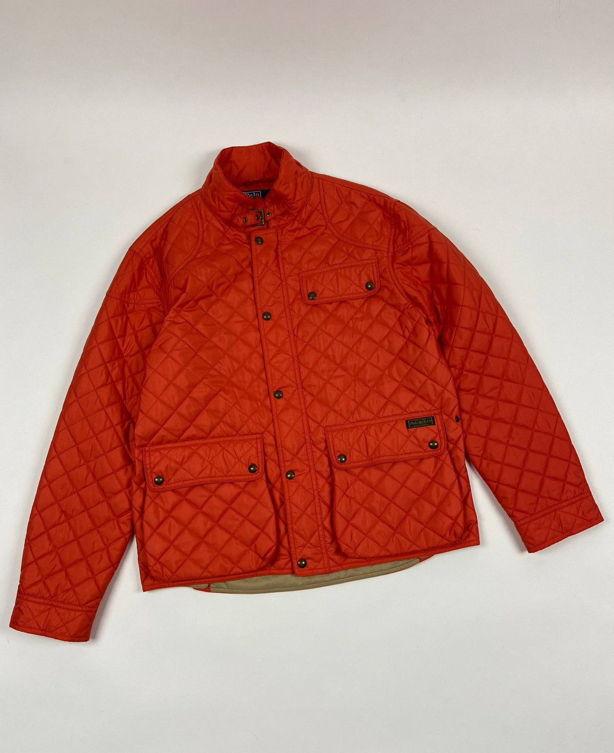 Polo Ralph Lauren Quilted Jacket Orange Lightweight Field Coat L Snap Zip Rare Size US L / EU 52-54 / 3 - 1 Thumbnail
