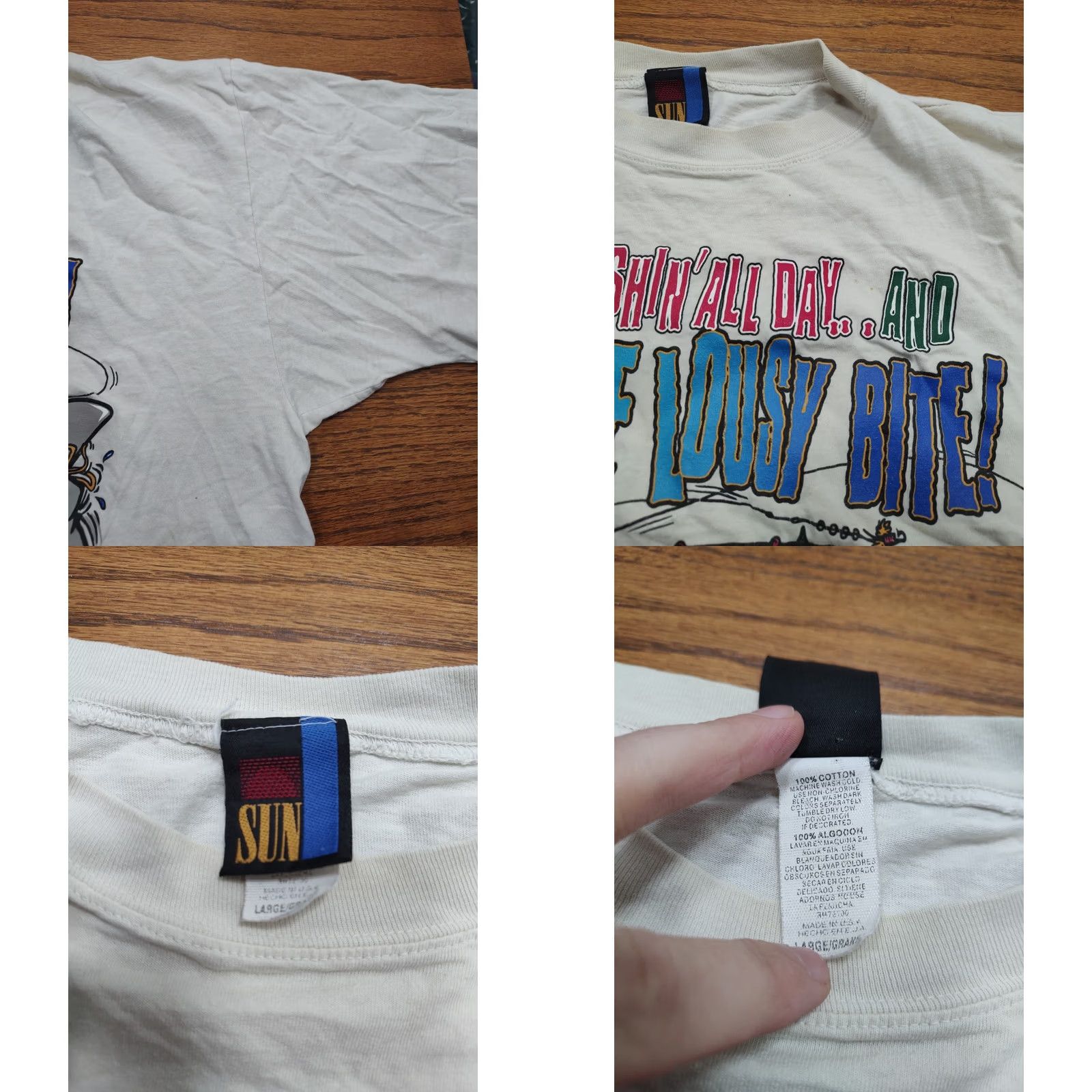 Sunray Sportswear VINTAGE Sun Sportswear T-Shirt Shirt Men L White 90s Angler Fly Fishing Animals Comics Funny Yellowing Size US L / EU 52-54 / 3 - 8 Thumbnail