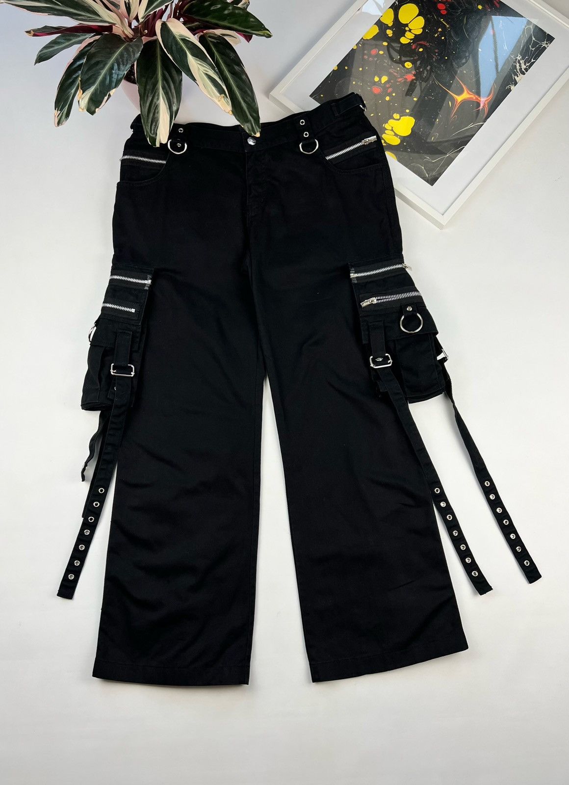Japanese Brand Vintage Bondage Cargo Pant queen of darkness rock Size US 36 / EU 52 - 2 Thumbnail