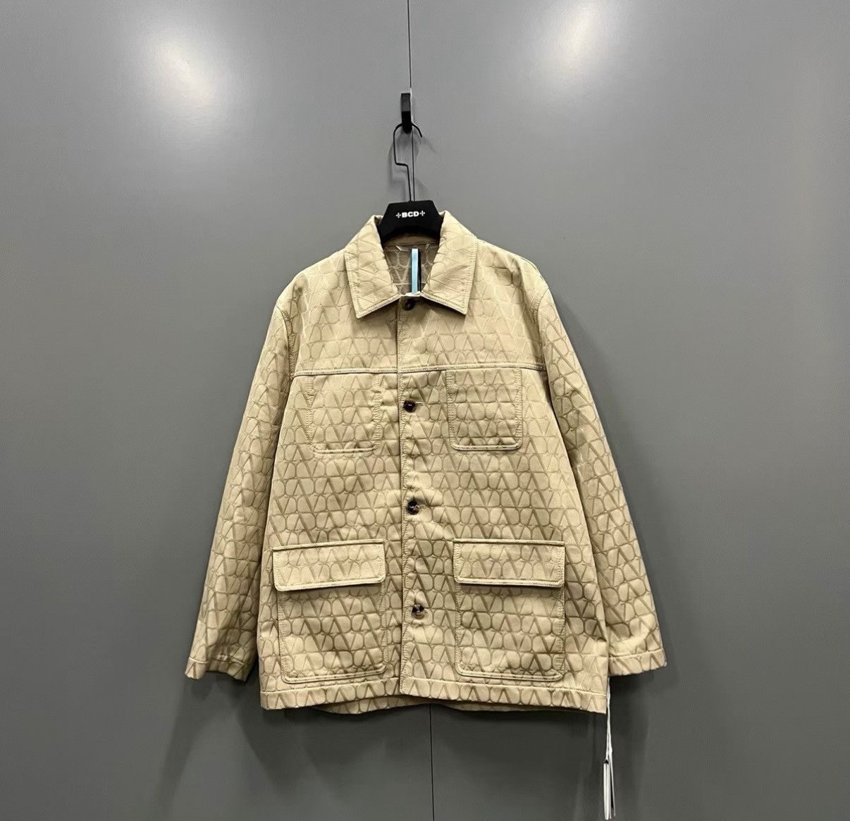 Valentino Valentino Khaki All-over Logo Print Jacket J41 Size US L / EU 52-54 / 3 - 1 Thumbnail