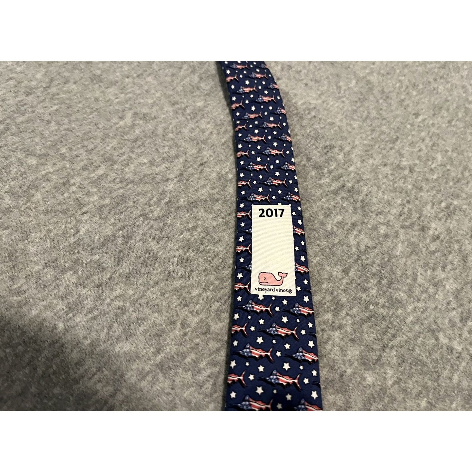 Vineyard Vines Vineyard Vines Silk Tie USA Flag Swordfish 2017 Blue Long Men Mens Tie Silk 61" Size ONE SIZE - 3 Thumbnail