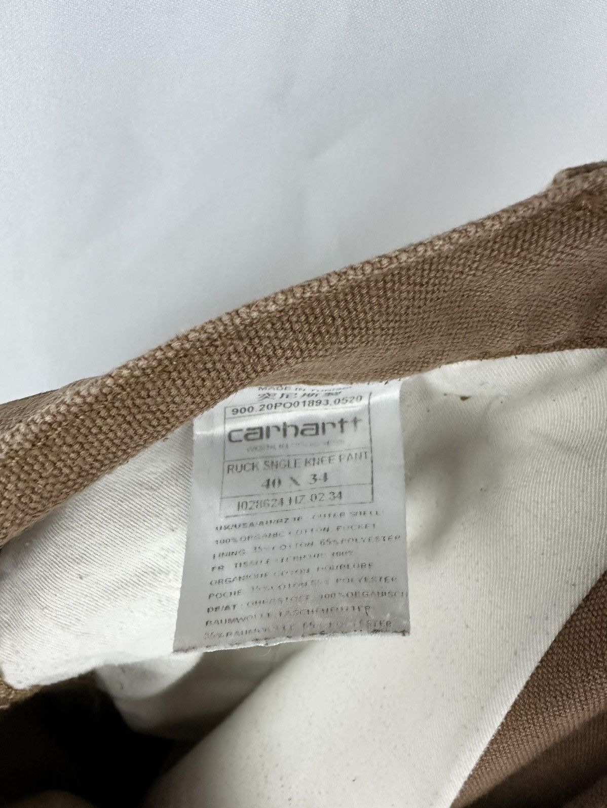 Carhartt Carhartt Ruck Single Knee Pant 40x34 Vintage Beige Pants WIP Size US 40 / EU 56 - 7 Thumbnail