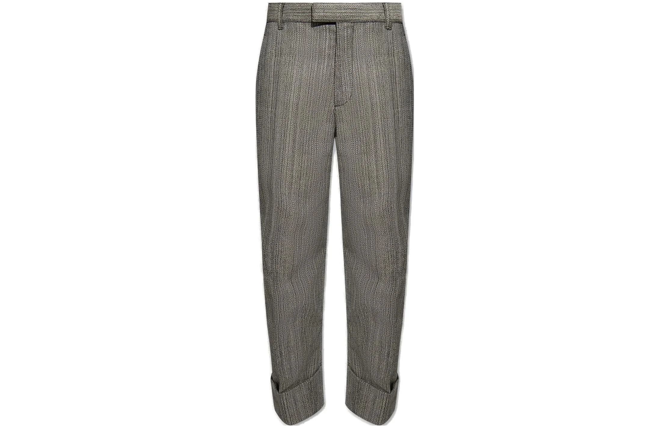 Bottega Veneta o1n1vont1224 Multicolour Lapelled Cotton Trousers in Grey Size US 30 / EU 46 - 1 Preview
